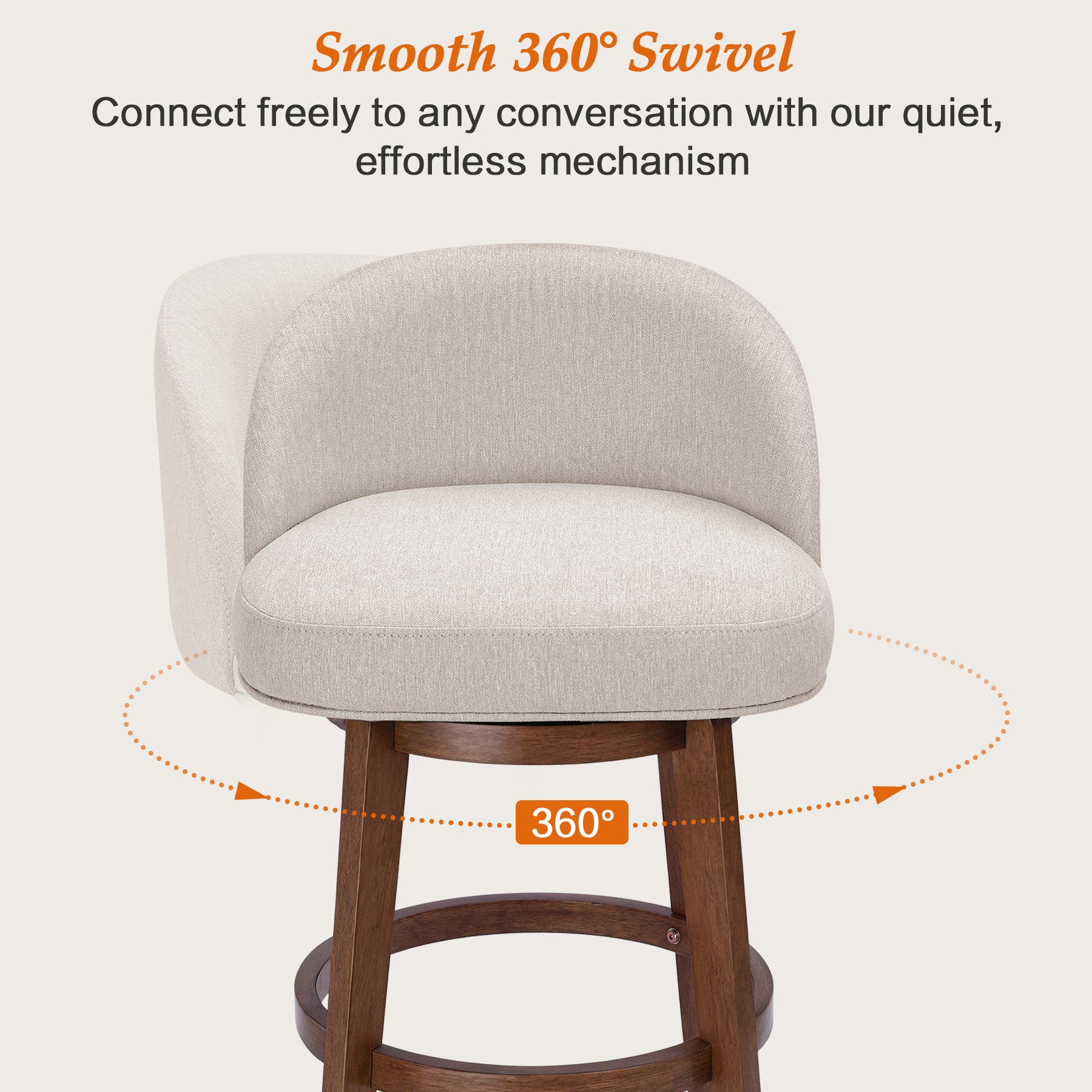 Modern Swivel Bar Stool #base-shape_Round Base #color_Dove Gray