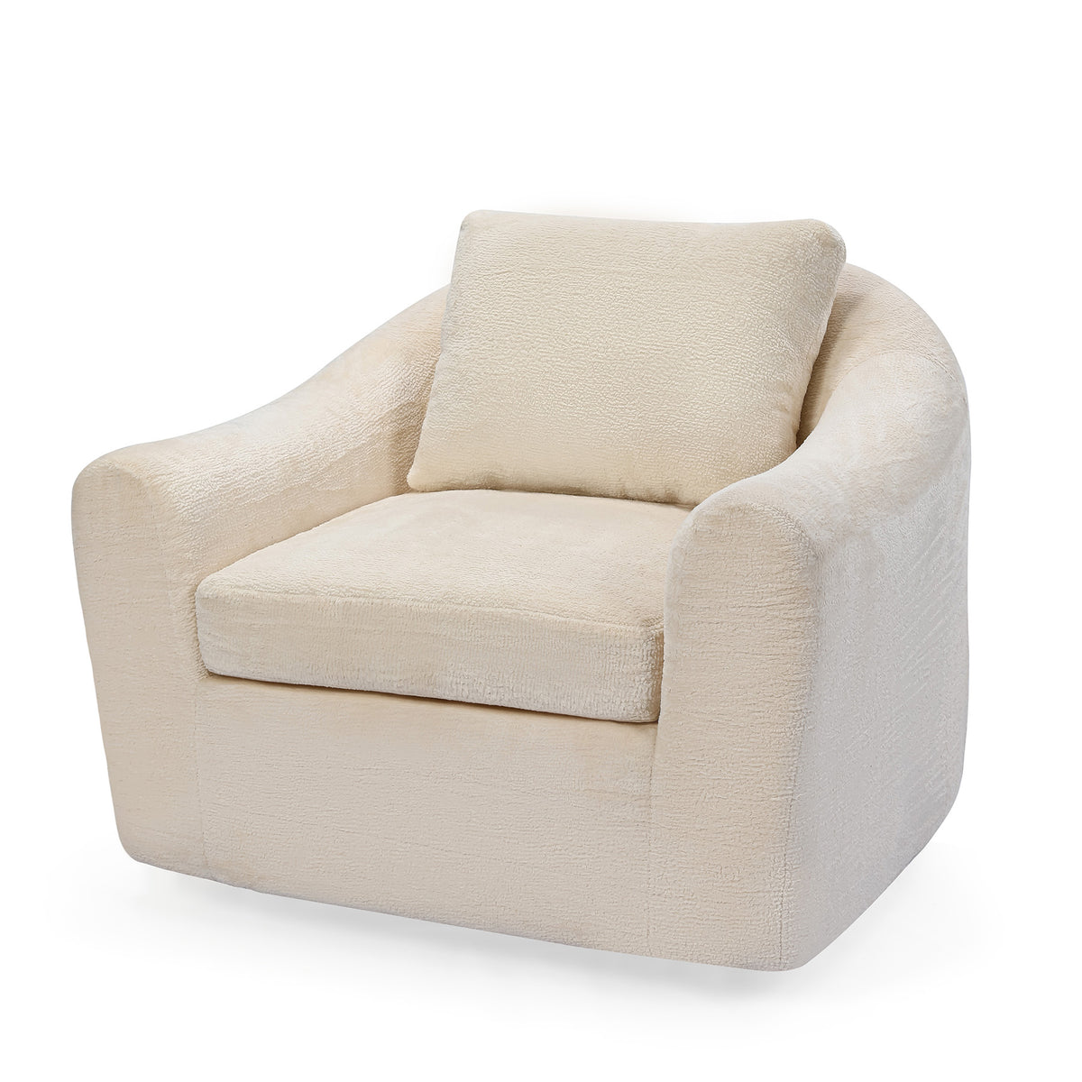 HomeMiYN 360° Rotatable Round Swivel Shell Chair, Modern Padded Recliner for Living Room