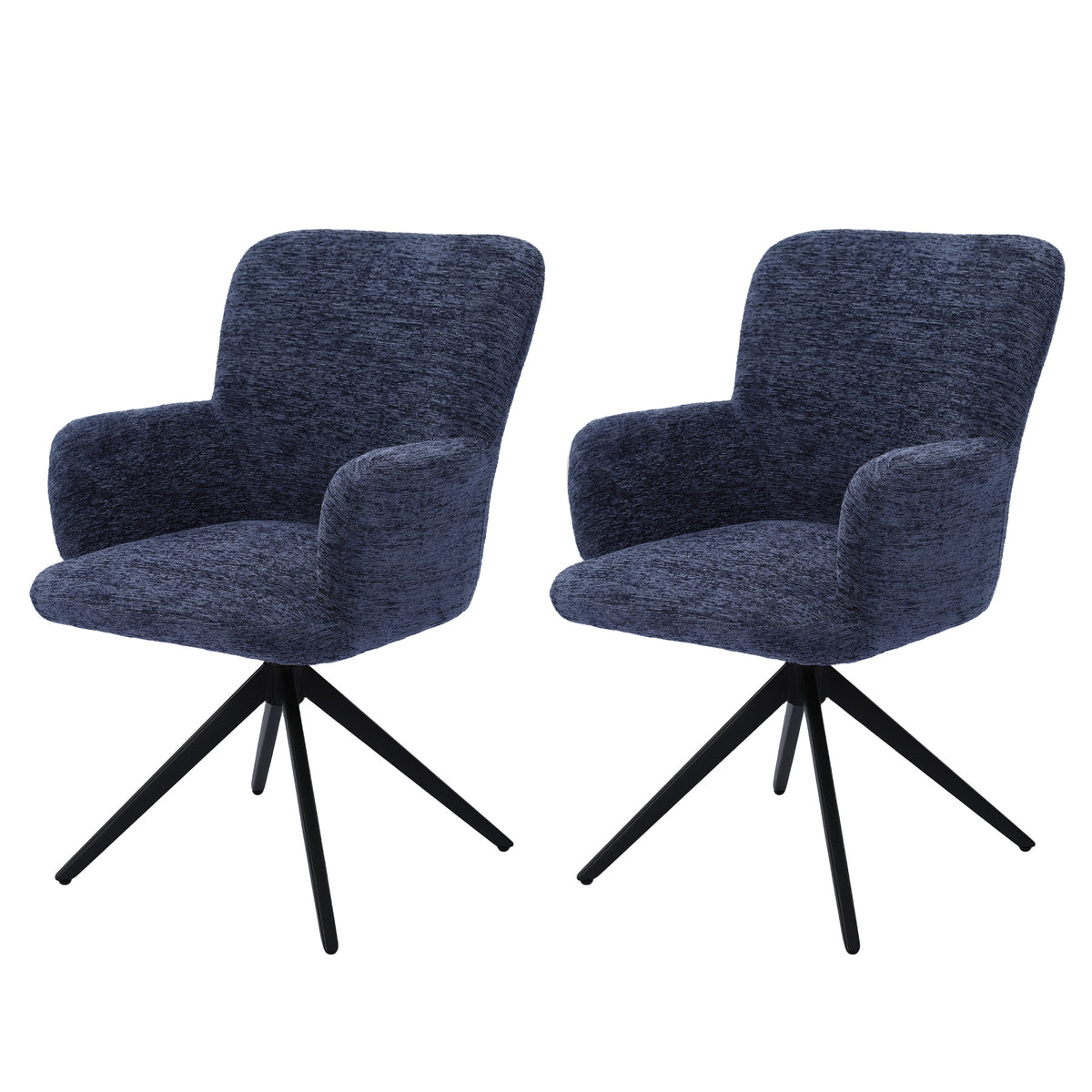 HomeMiYN Set of 2 360° Rotatable Dining Chairs with Armrests