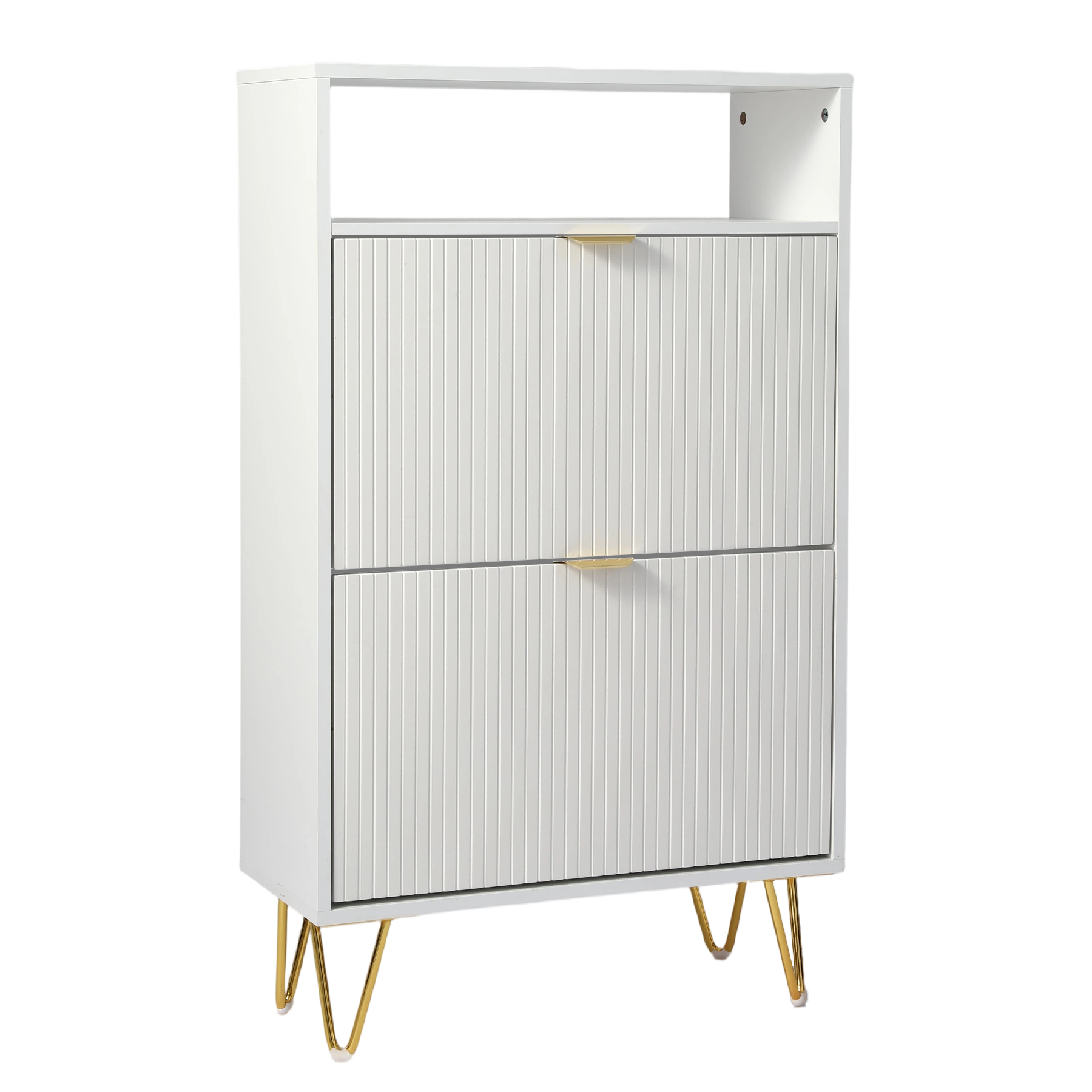 White Panel Shoe Cabinet