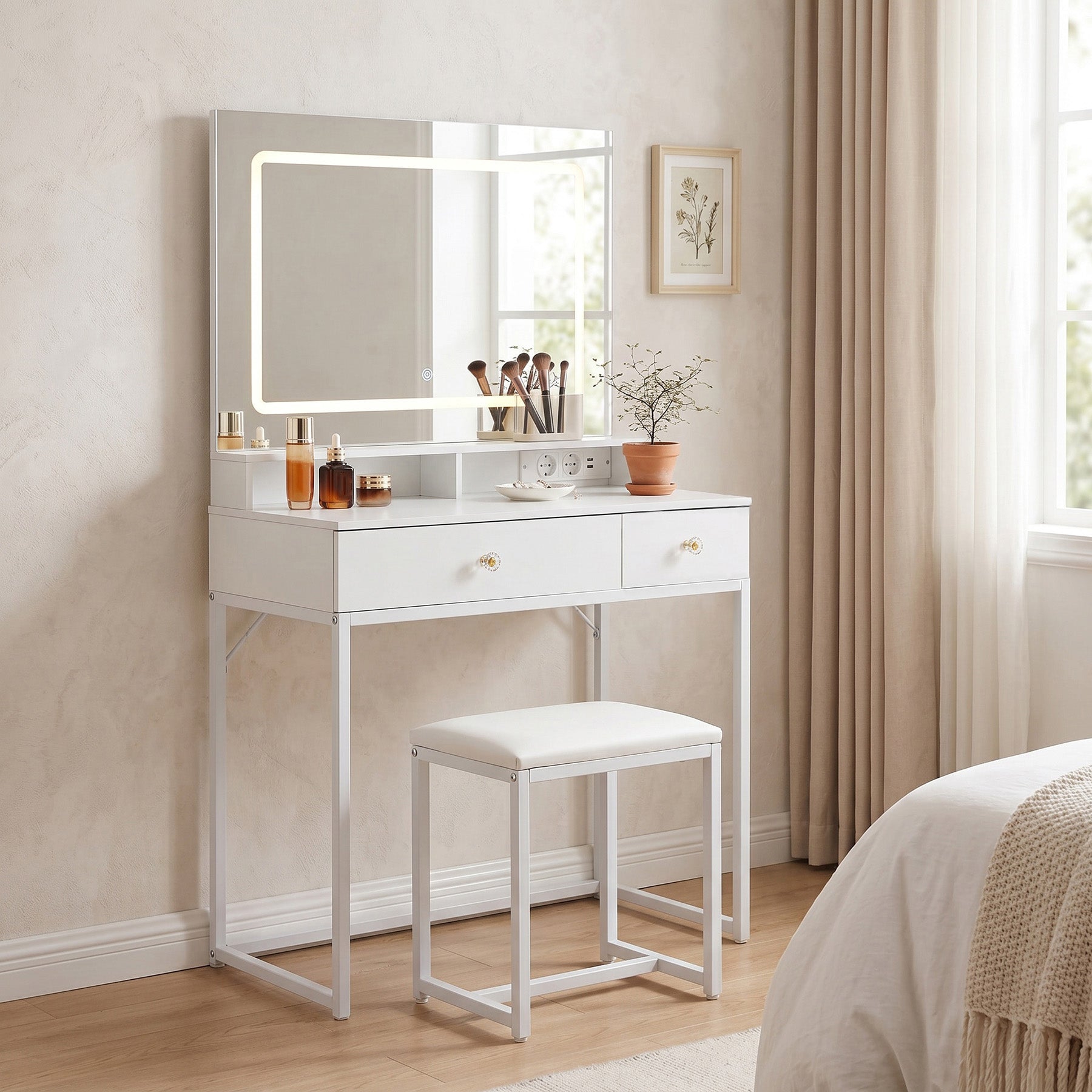 Vanity Table with Smart Mirror Without Cabinet