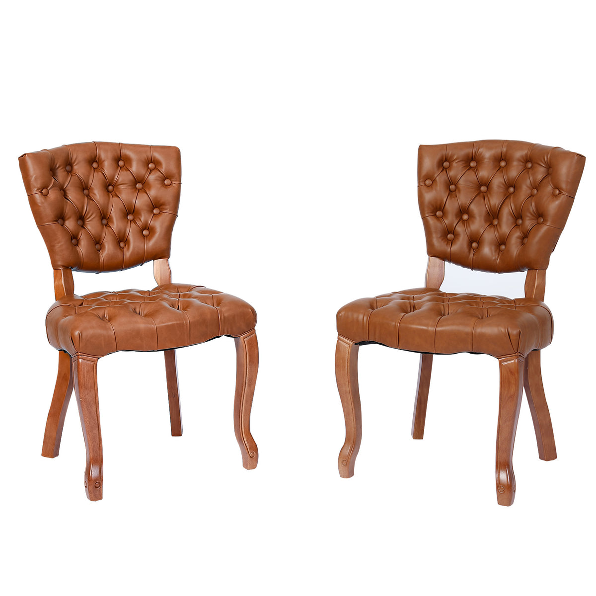 HomeMiYN Set of 2 High Back Dining Chairs Faux Leather
