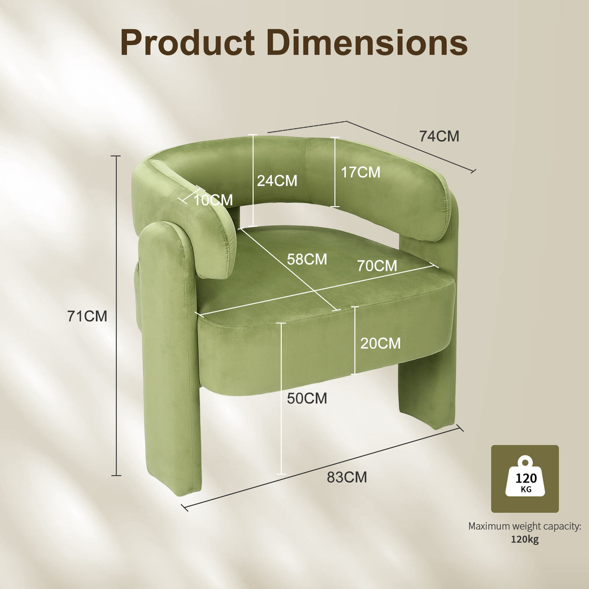 HomeMiYN Small Black Velvet Lounge Chair Solid Wood Frame for Living Room