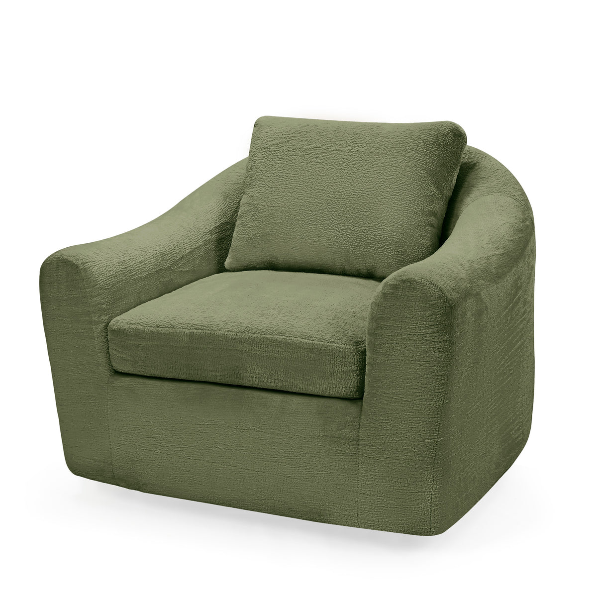 HomeMiYN 360° Rotatable Round Swivel Shell Chair, Modern Padded Recliner for Living Room