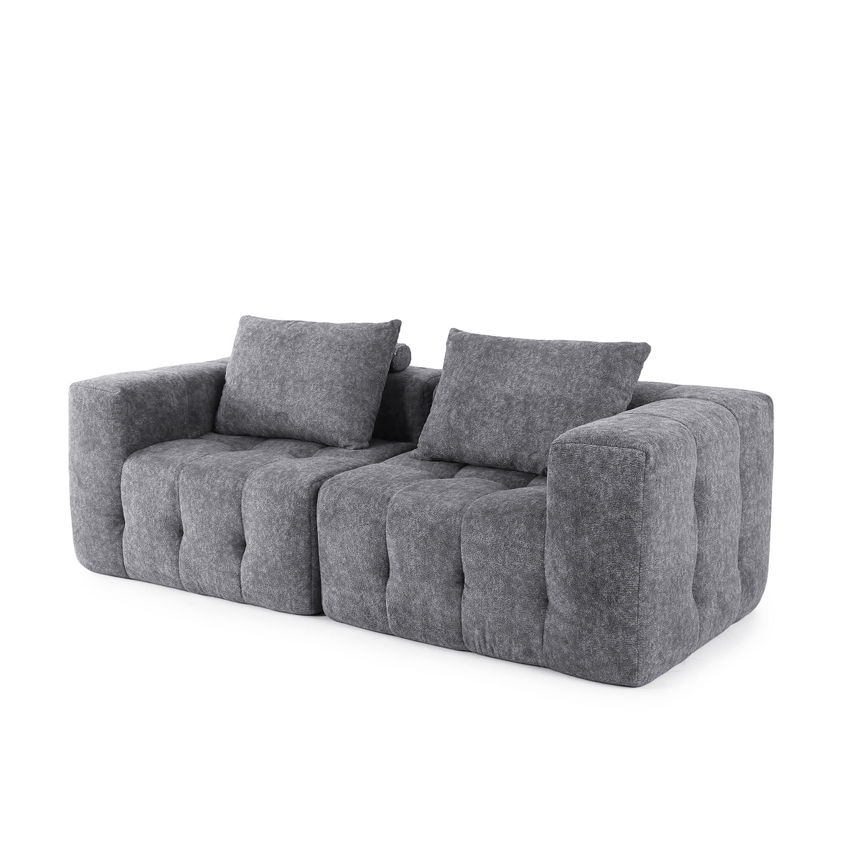 HomeMiYN Pack of 2 Modular Chenille Boneless Sofa No Assembly Required