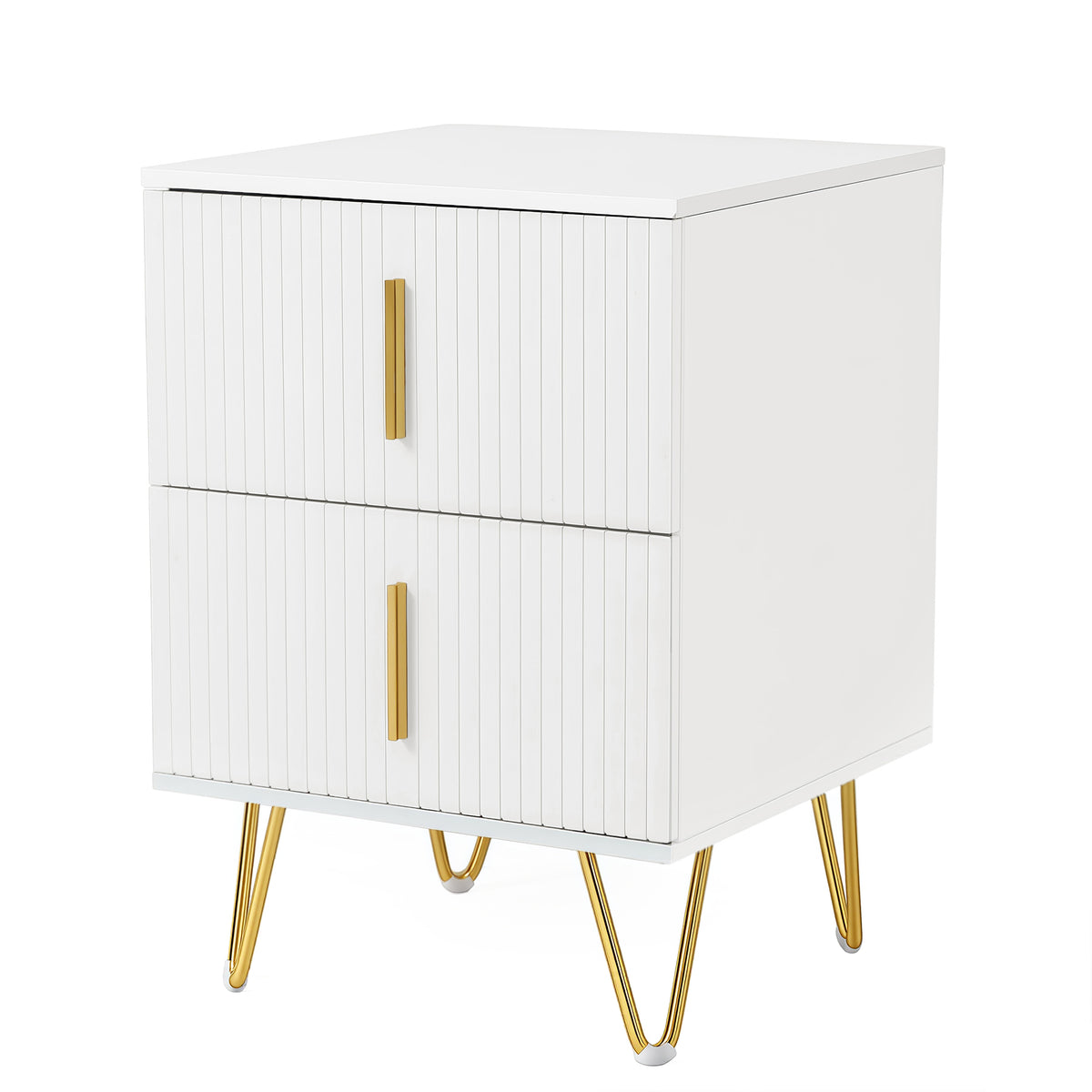 HomeMiYN Bedside Table with 2 Drawers for Bedroom and Living Room