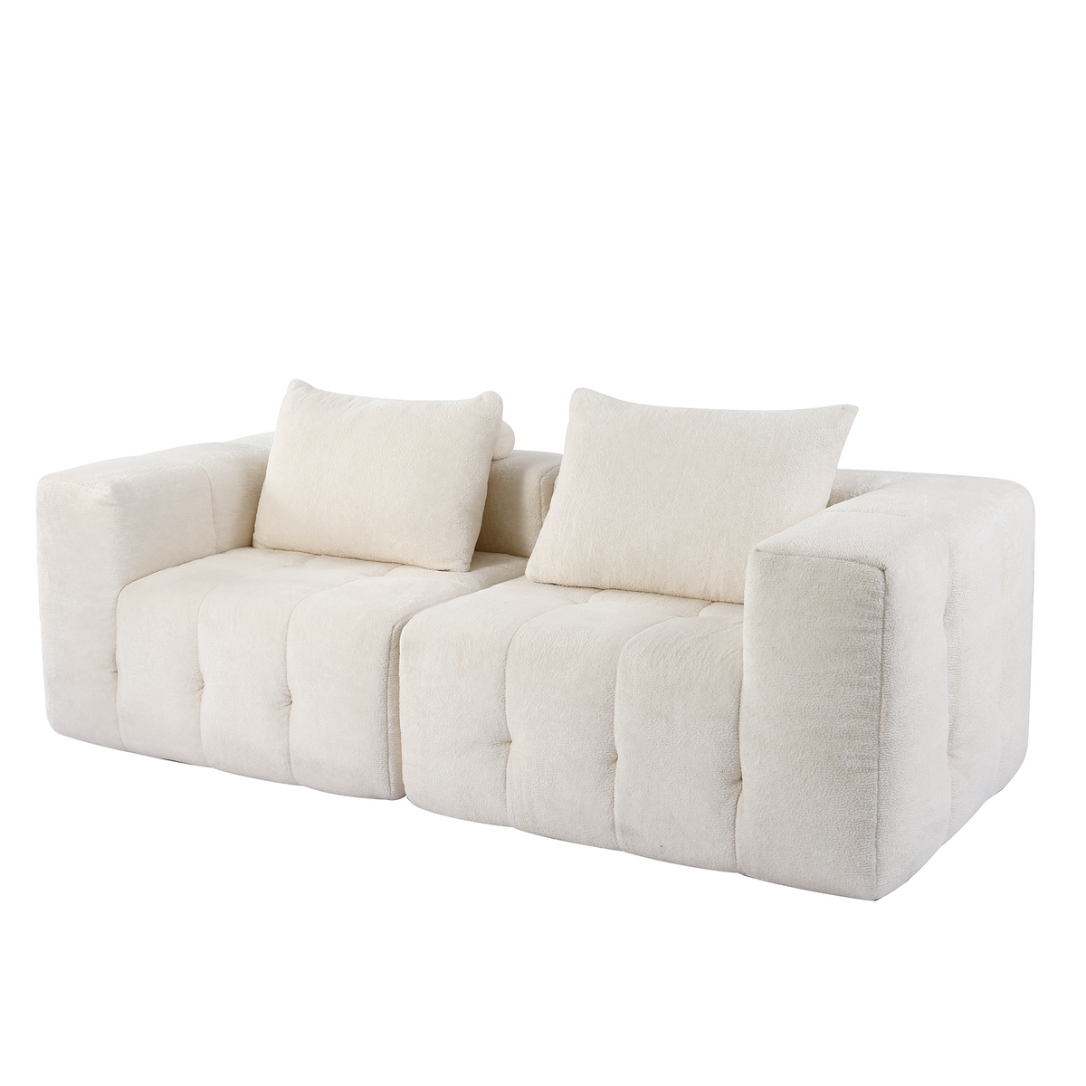 HomeMiYN Pack of 2 Modular Chenille Boneless Sofa No Assembly Required