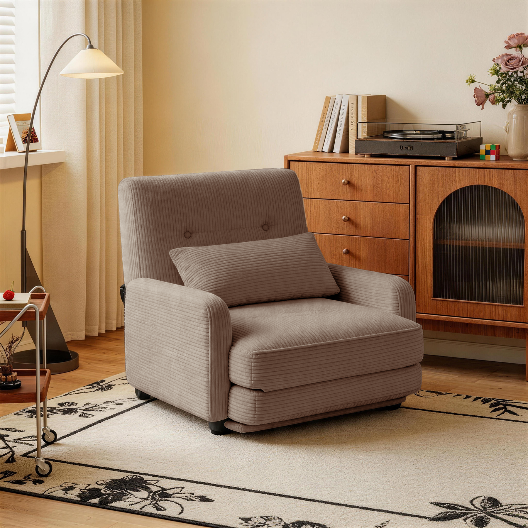 HomeMiYN Folding Sofa Bed in brown color #color_Brown