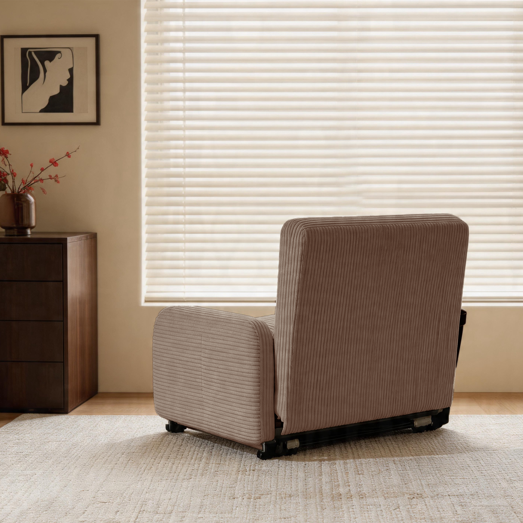 HomeMiYN Folding Sofa Bed in brown color #color_Brown
