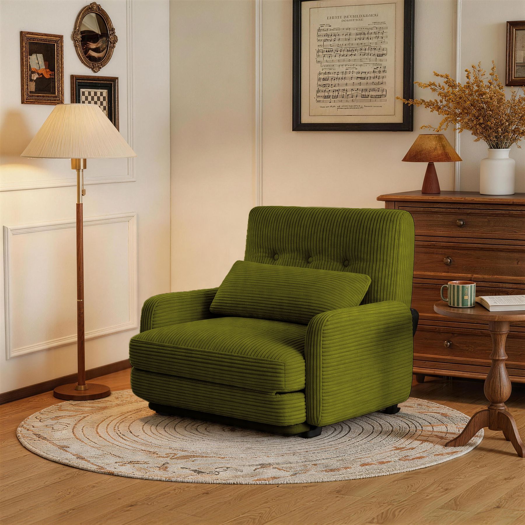 HomeMiYN Folding Sofa Bed in green color #color_Green