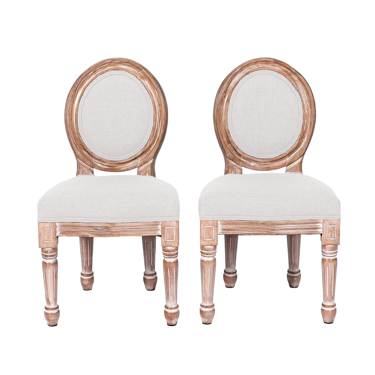 HomeMiYN Set of 2 Wooden Kids Chairs Beige Padded Seat for Ages 3+