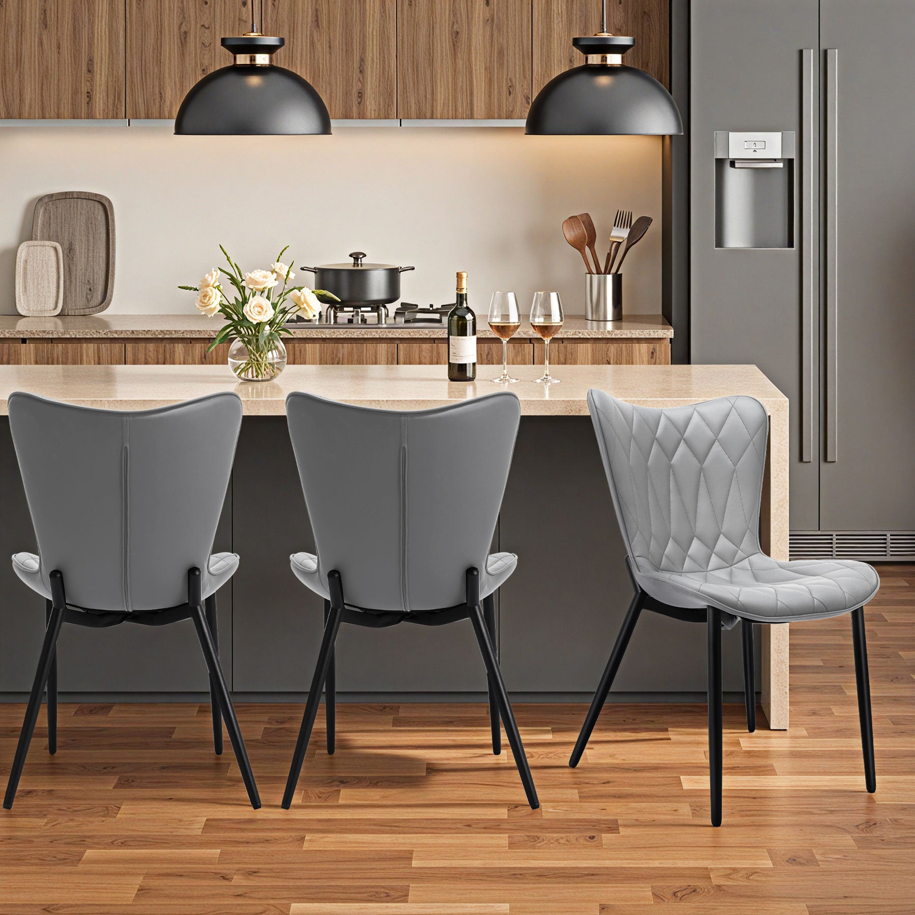 Cat Scratch Leather High Bar Stool