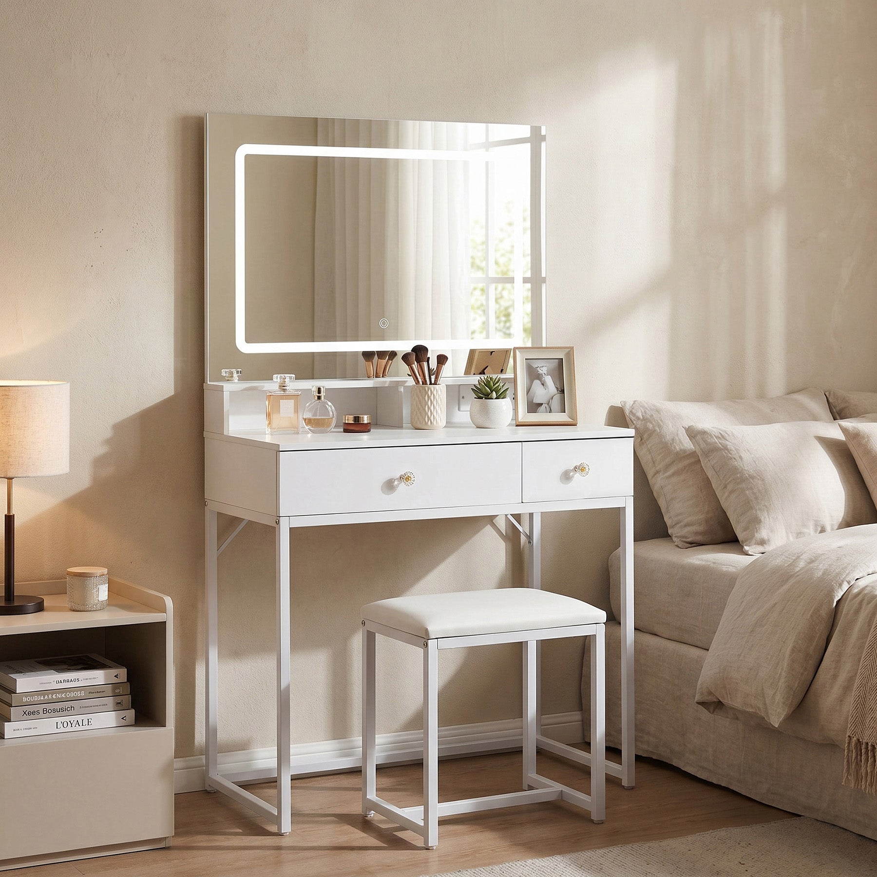Vanity Table with Smart Mirror Without Cabinet