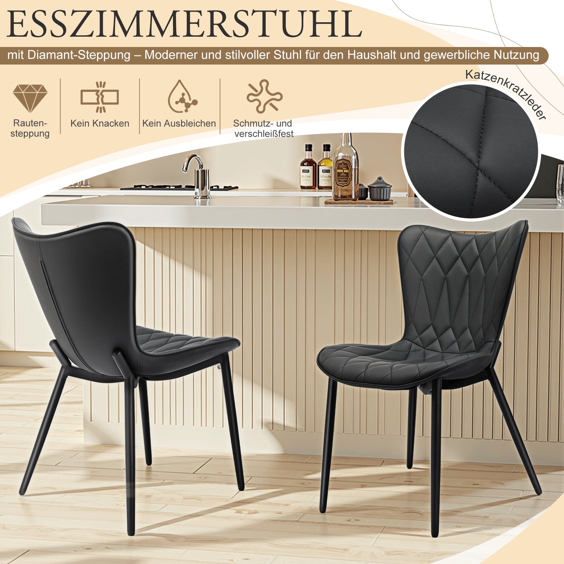 Cat Scratch Leather High Bar Stool