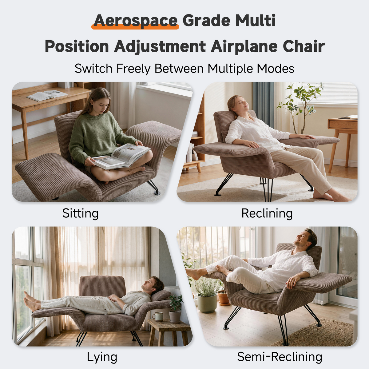 HomeMiYN Striped Multi-Functional Folding Sofa Bed with Cushion