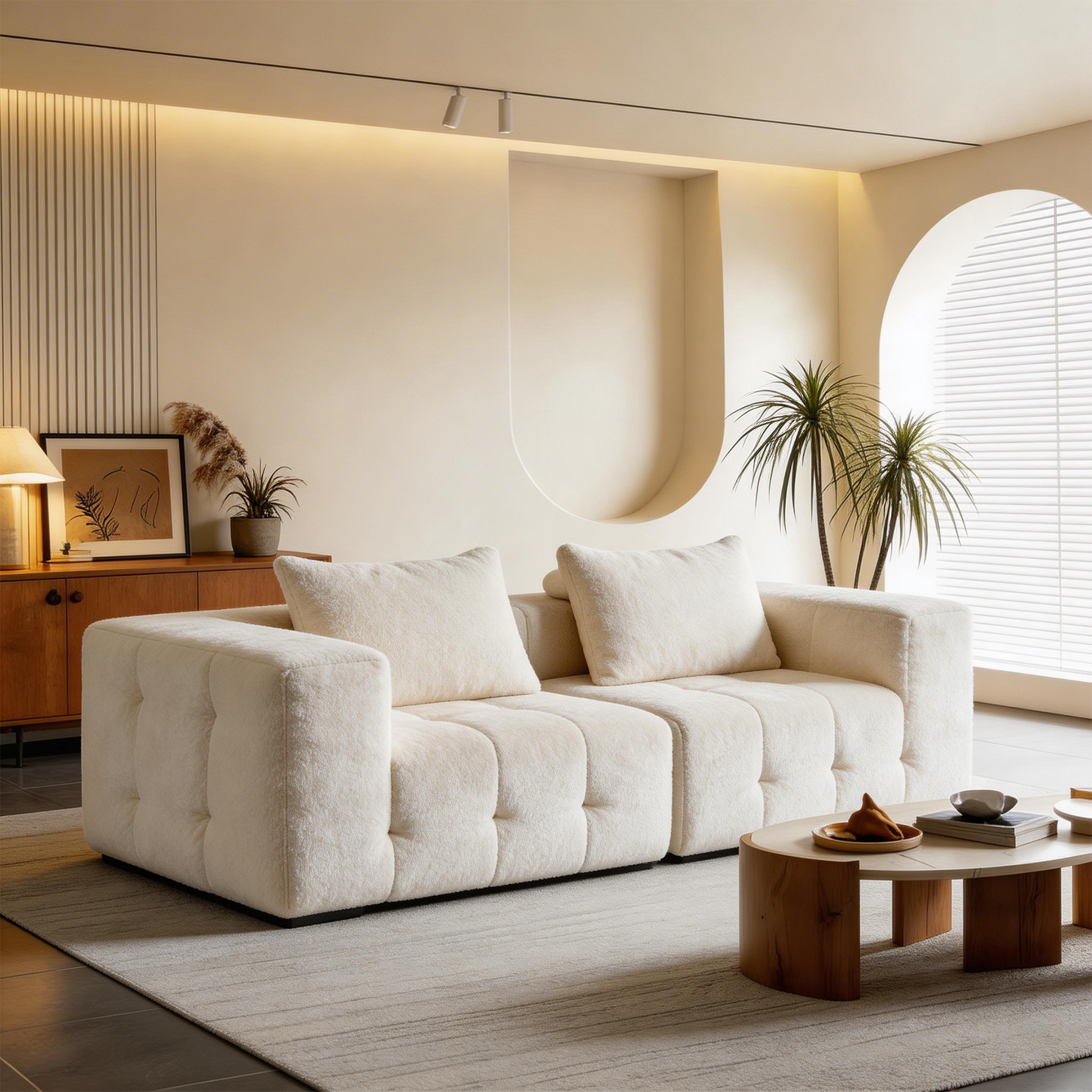 2er Boneless Sofa, Modular Sofa aus Chenille, Ohne Montage | Cloud Couch, Komprimiertes Sofa, hochelastisch, frei kombinierbares Wohnzimmer Sofa bis 240 kg