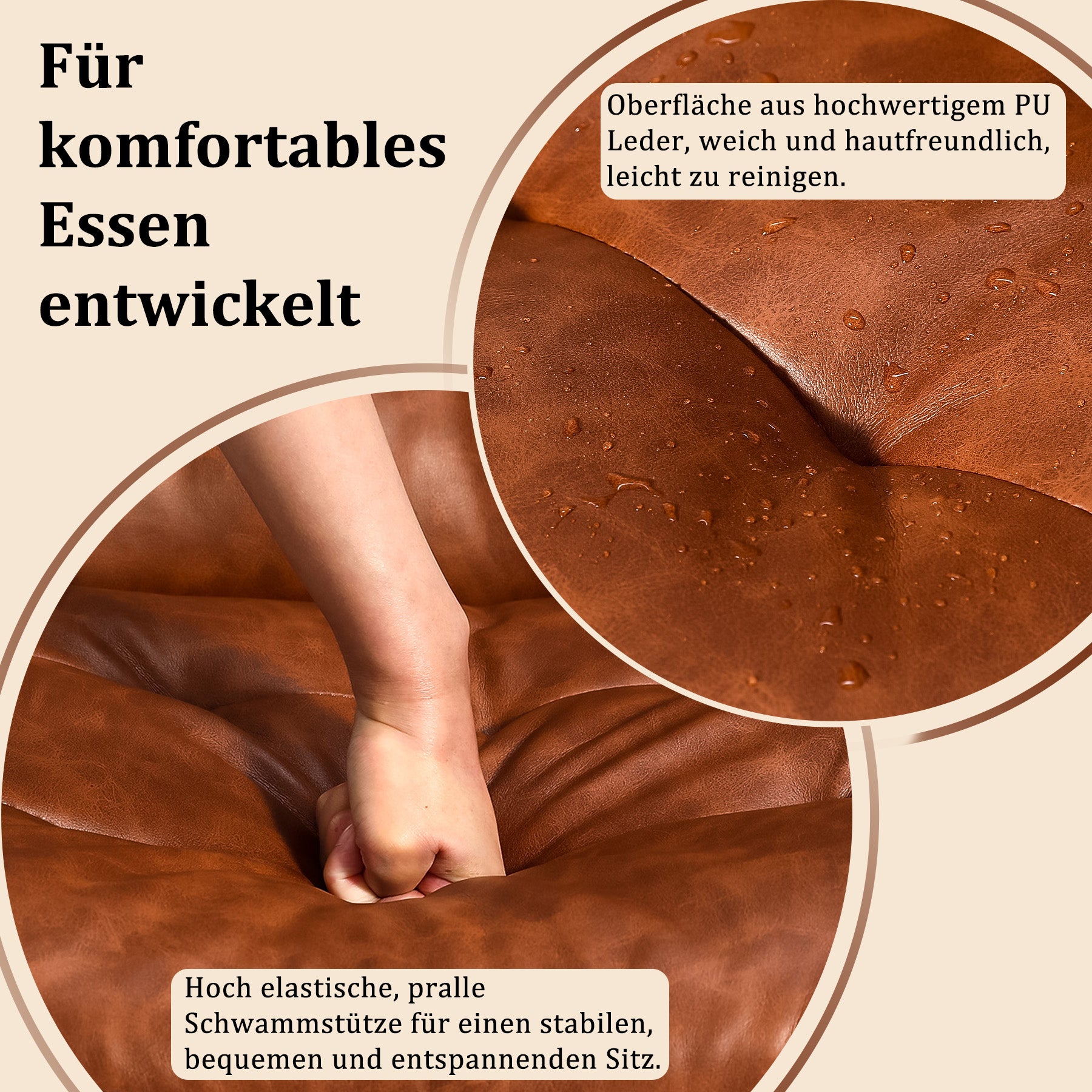 Esszimmerstühle Drehbar mit Armlehne 360° Polsterstuhl Leinen | Modern Drehstuhl Küchenstuhl mit Rückenlehne für Esszimmer, Wohnzimmer