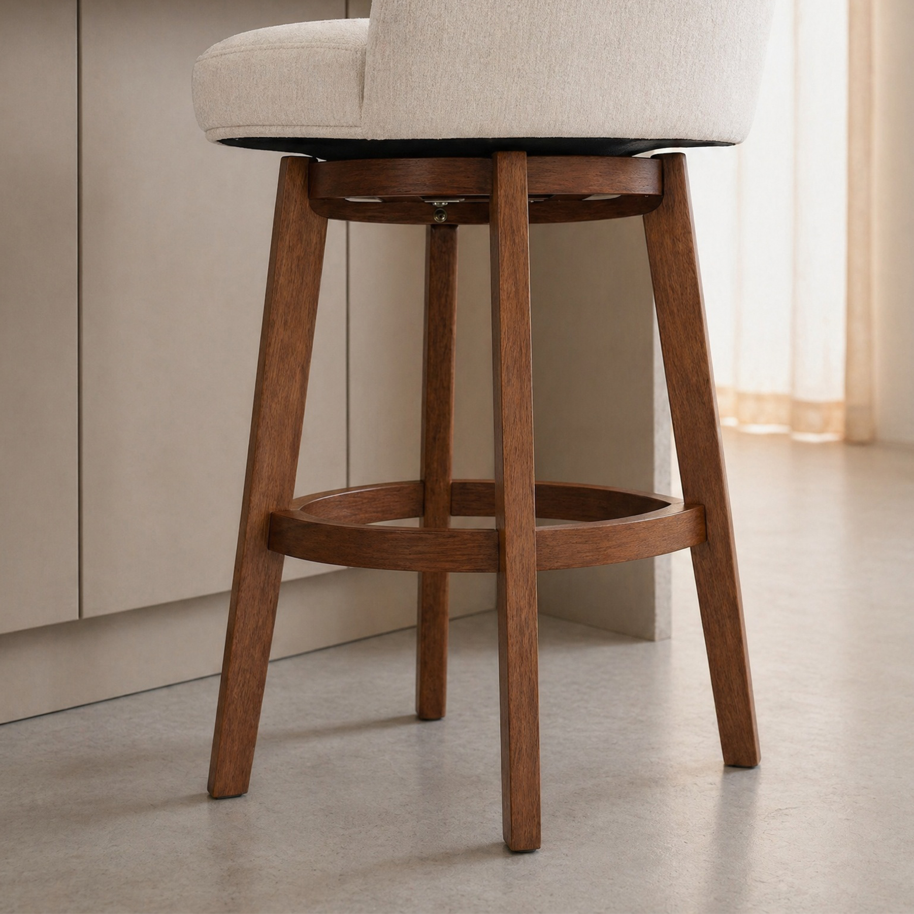 Modern Swivel Bar Stool #base-shape_Round Base #color_Dove Gray
