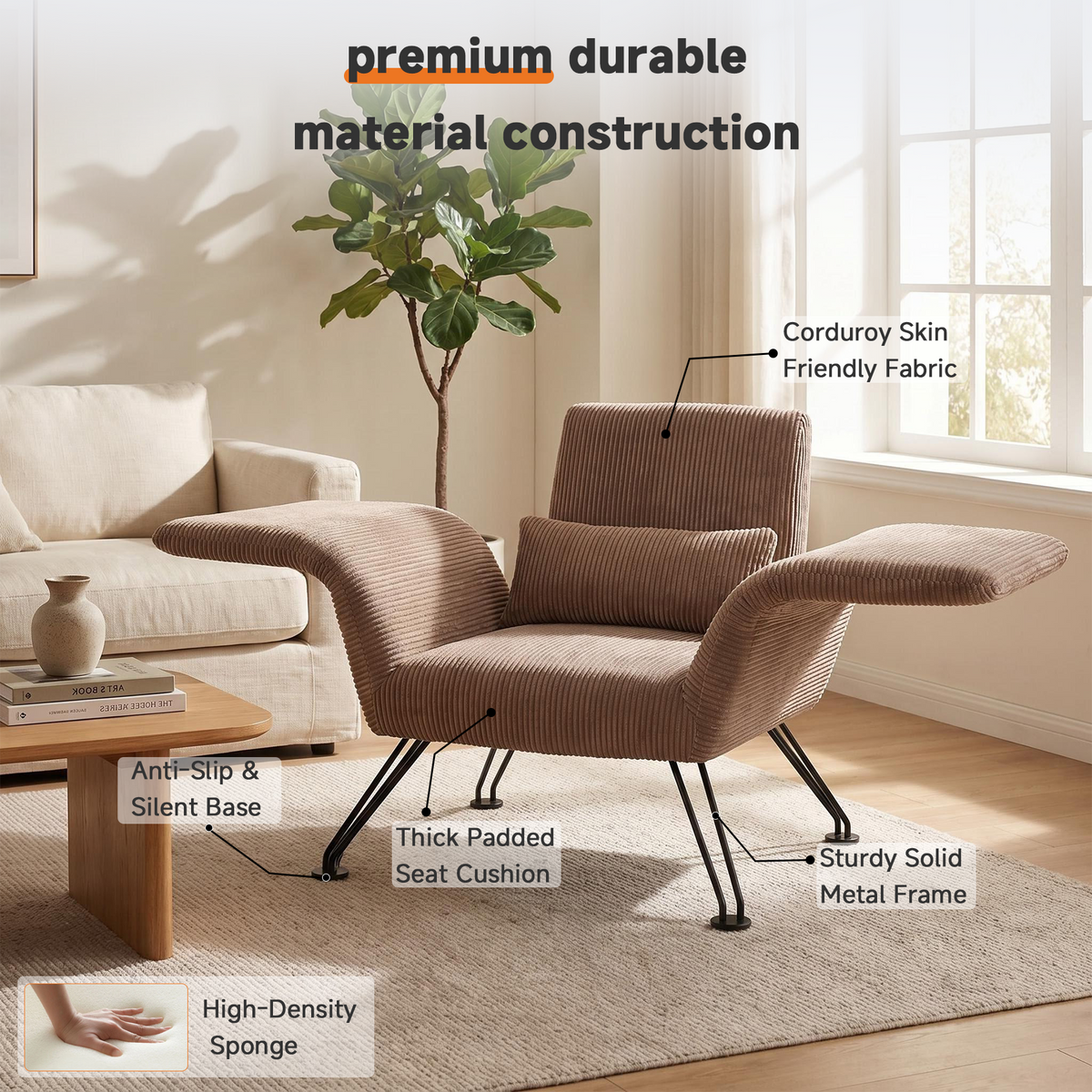 HomeMiYN Striped Multi-Functional Folding Sofa Bed with Cushion