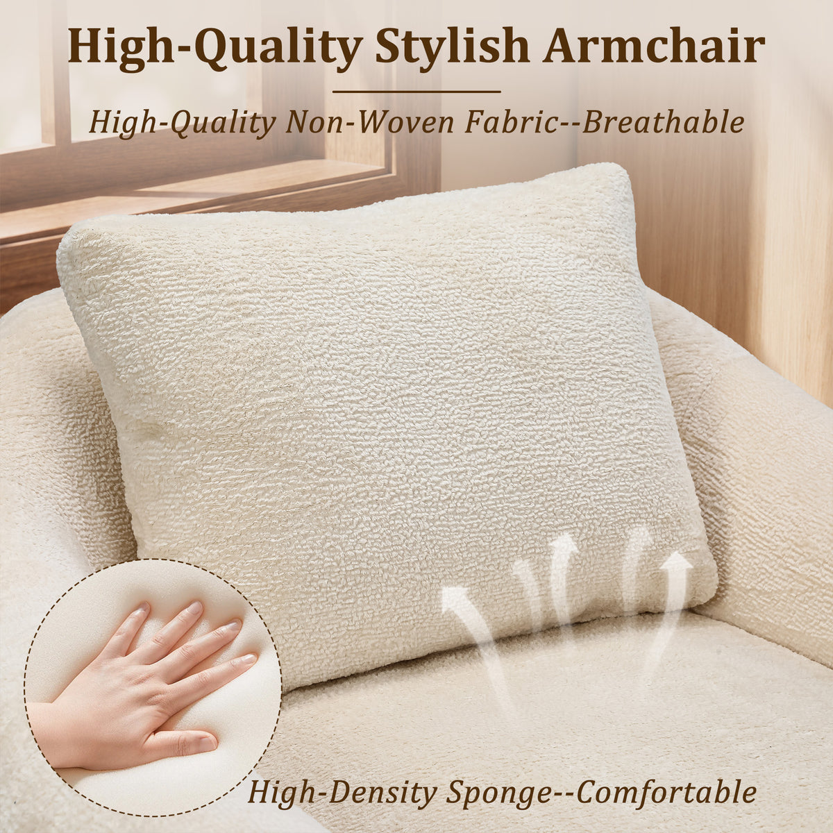 HomeMiYN 360° Rotatable Round Swivel Shell Chair, Modern Padded Recliner for Living Room