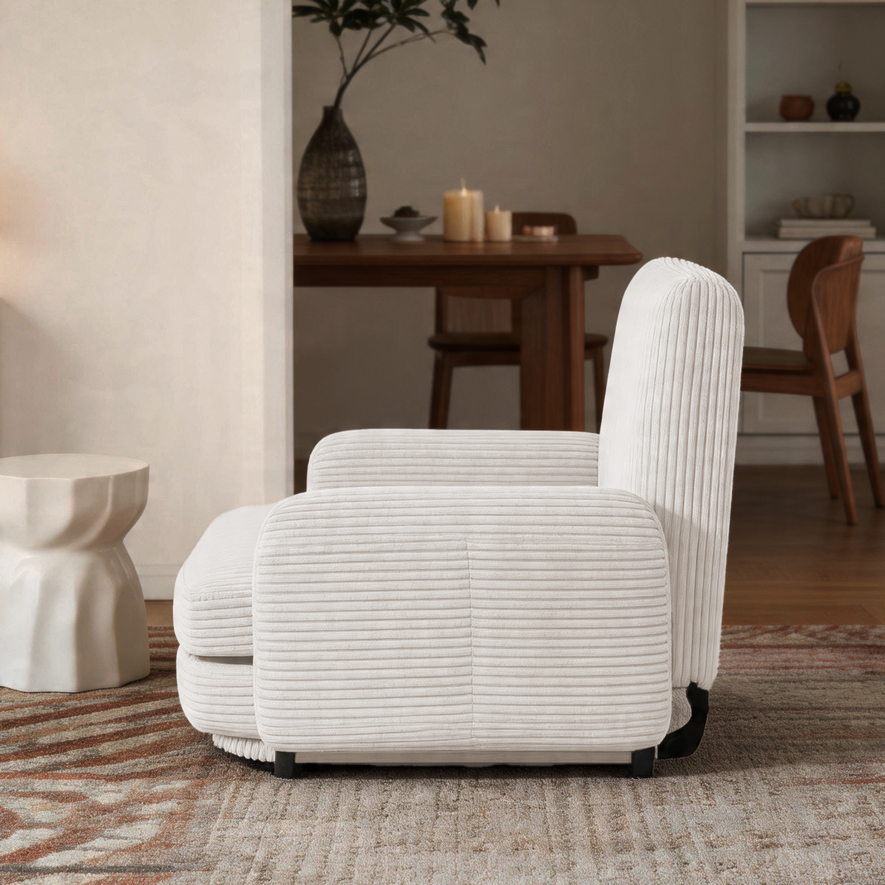 HomeMiYN Folding Sofa Bed in beige color #color_Beige