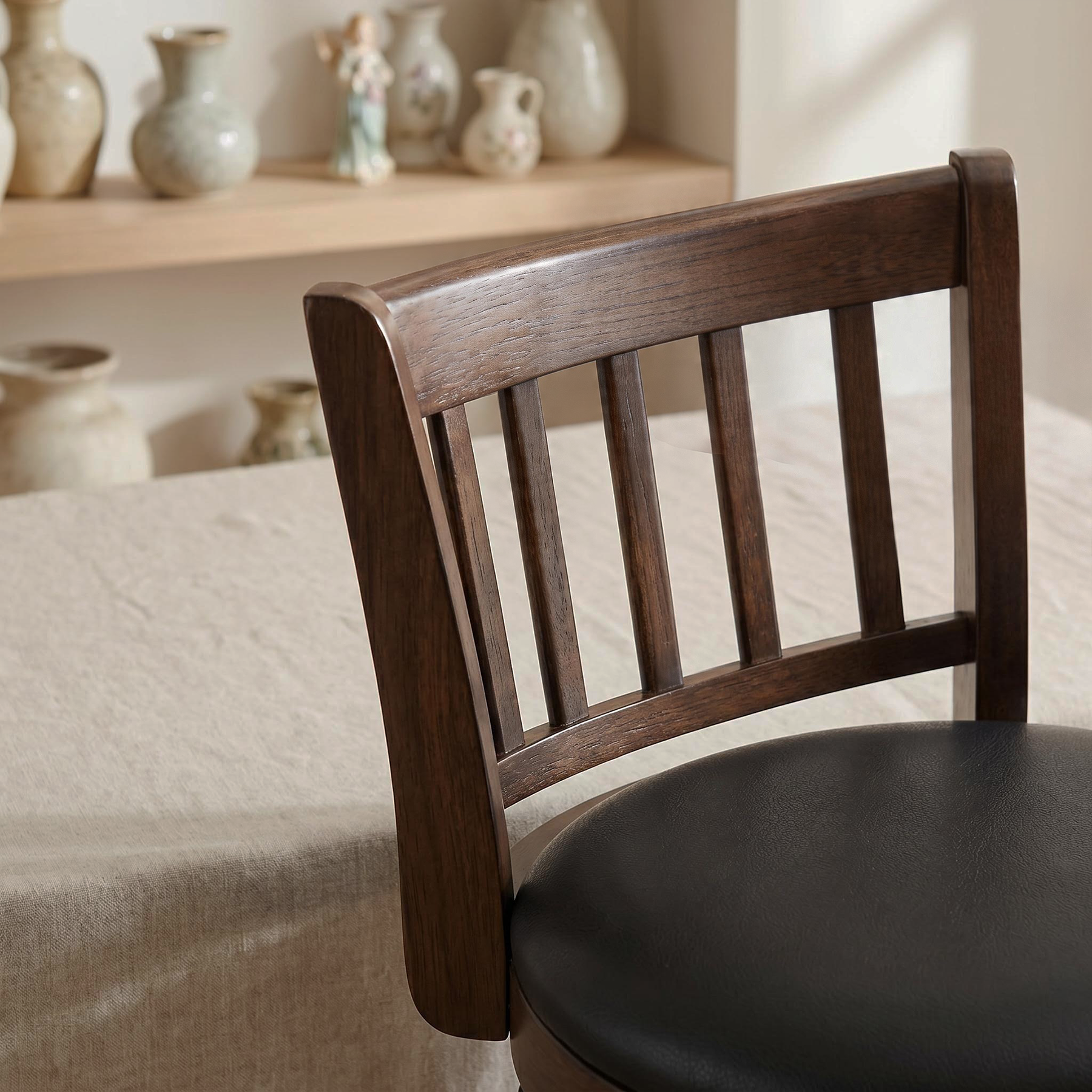 Austen 2 Set of Swivel Bar Stool with Padded Back & Seat – Mid-Century Modern Counter Height Chair