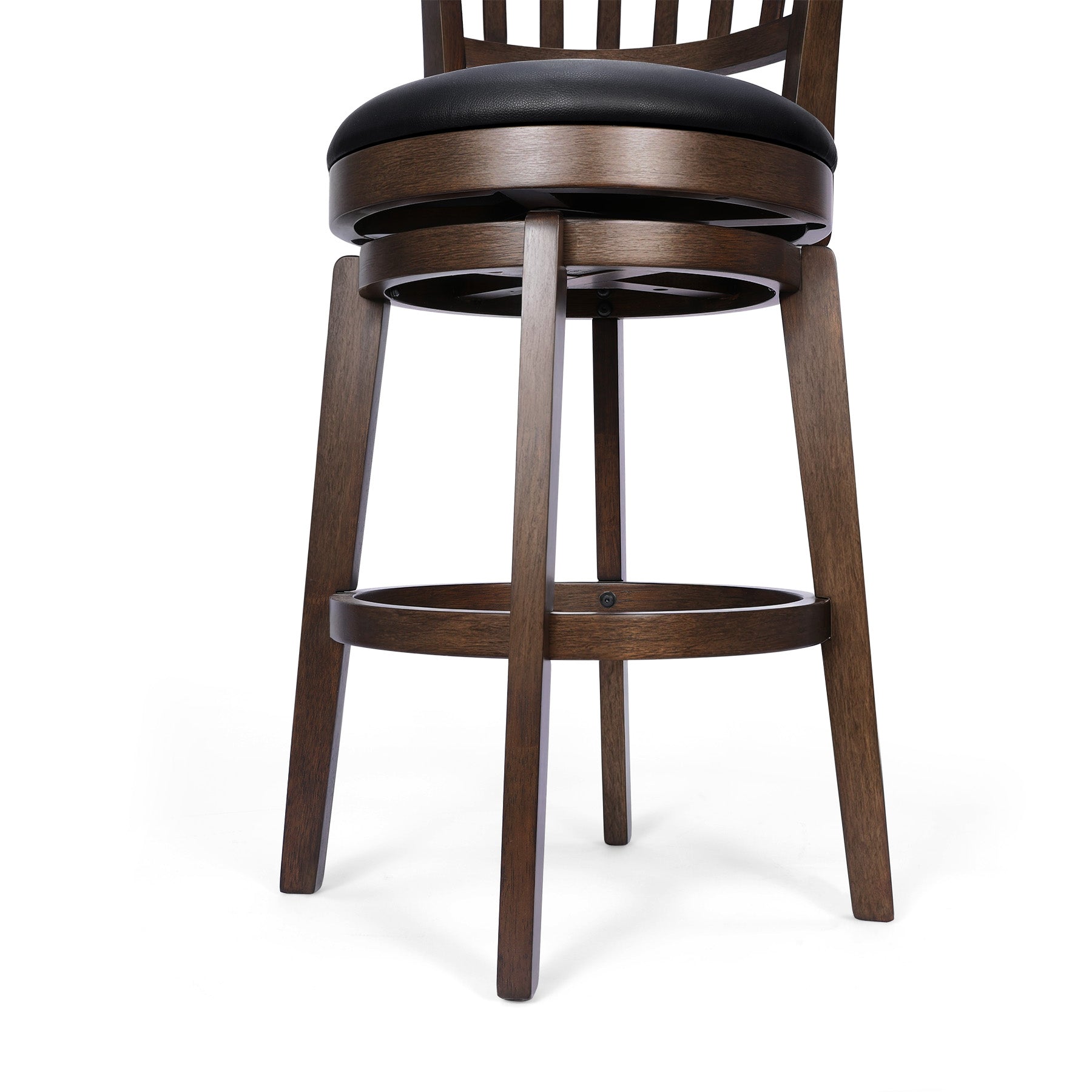 Modern Swivel Bar Stool with Classic Wood Slat Back #backrest_Vertical Slat