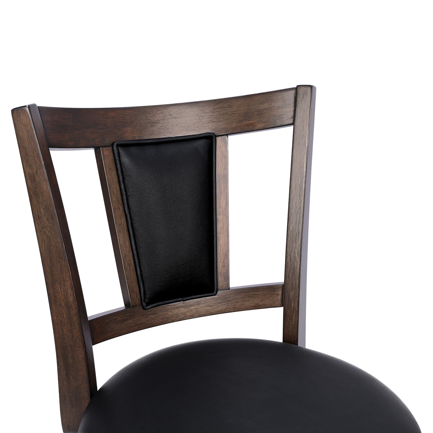 2 Set of Swivel Bar Stool with Square Padded Back & Seat – Mid-Century Modern Counter Height Chair