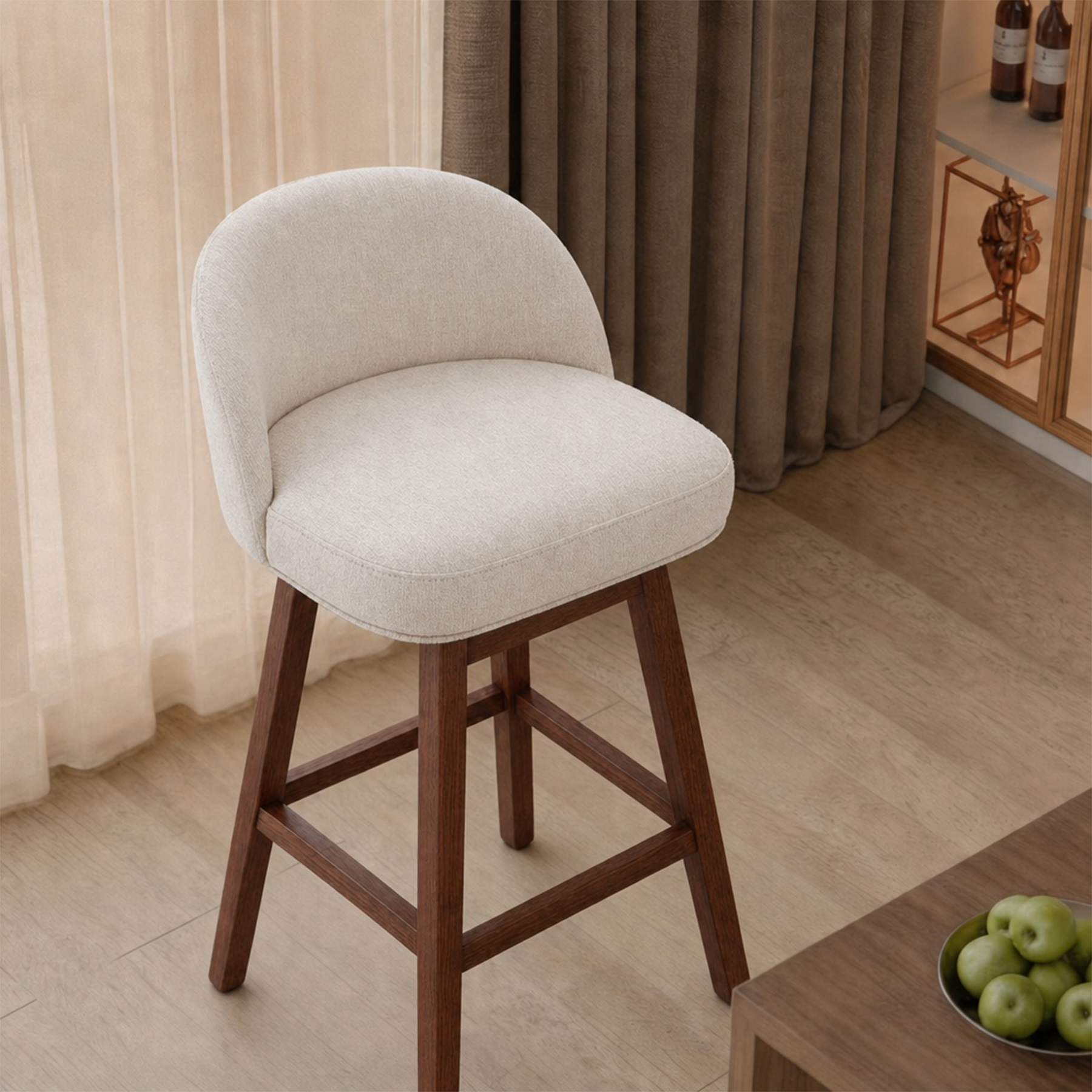 Modern Swivel Bar Stool #base-shape_Square Base #color_Dove Gray