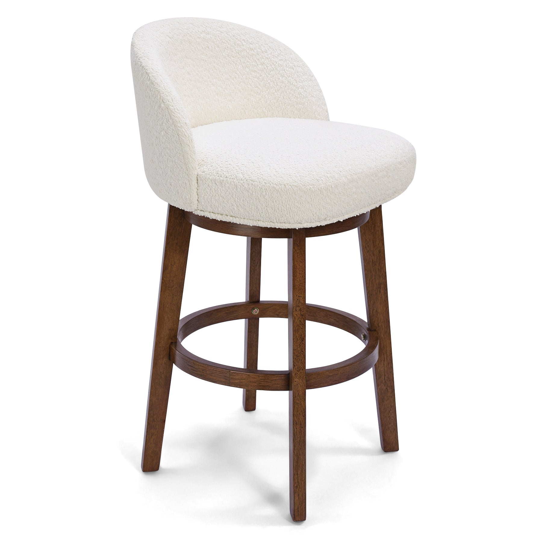 Modern Swivel Bar Stool #base-shape_Round Base #color_Monaco Cream