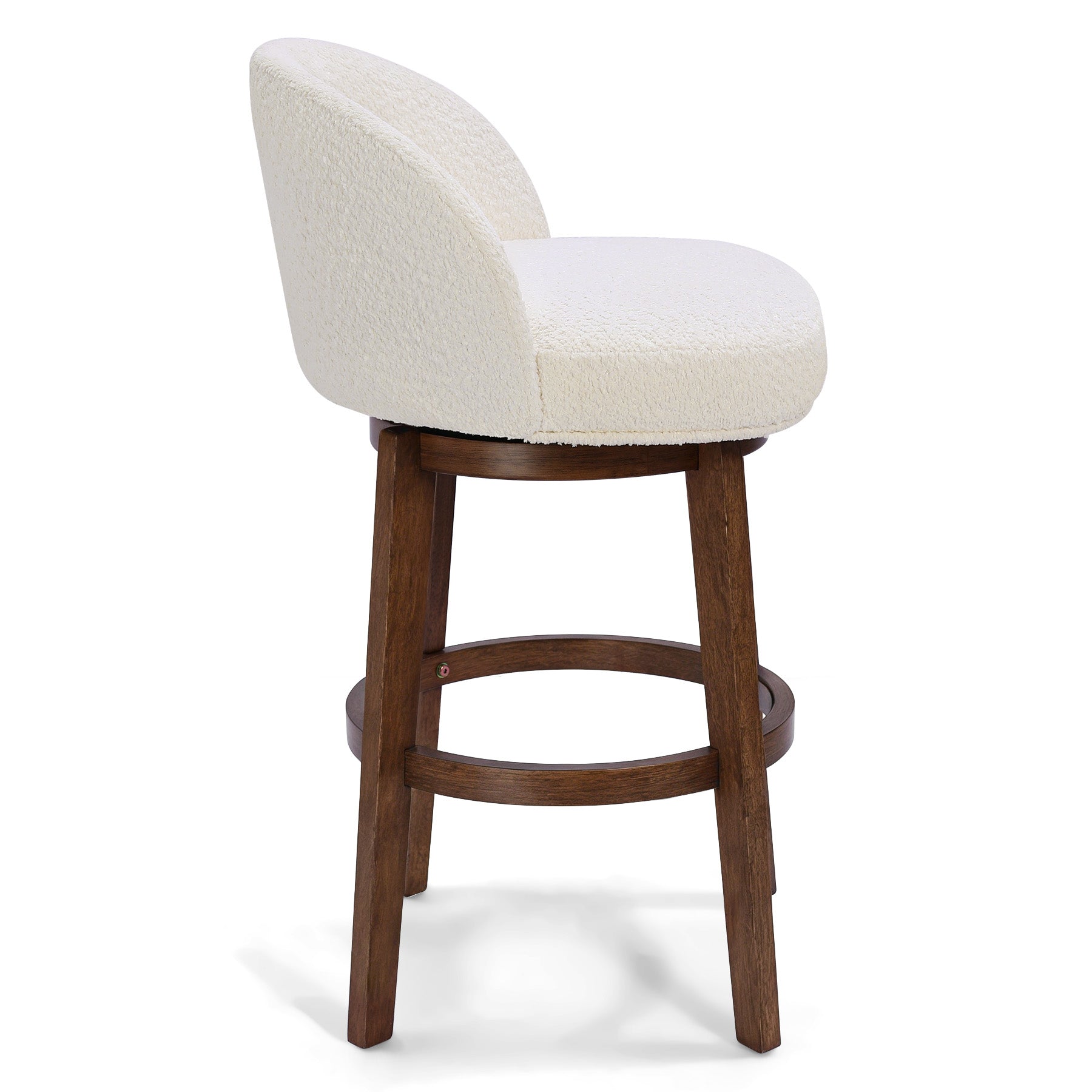 Modern Swivel Bar Stool #base-shape_Round Base #color_Monaco Cream