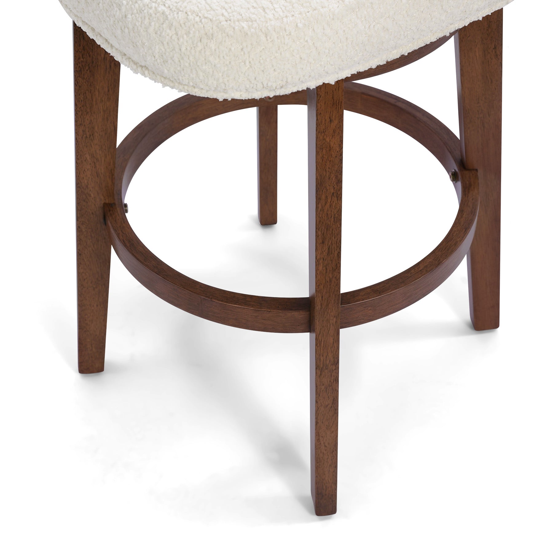 Modern Swivel Bar Stool #base-shape_Round Base #color_Monaco Cream