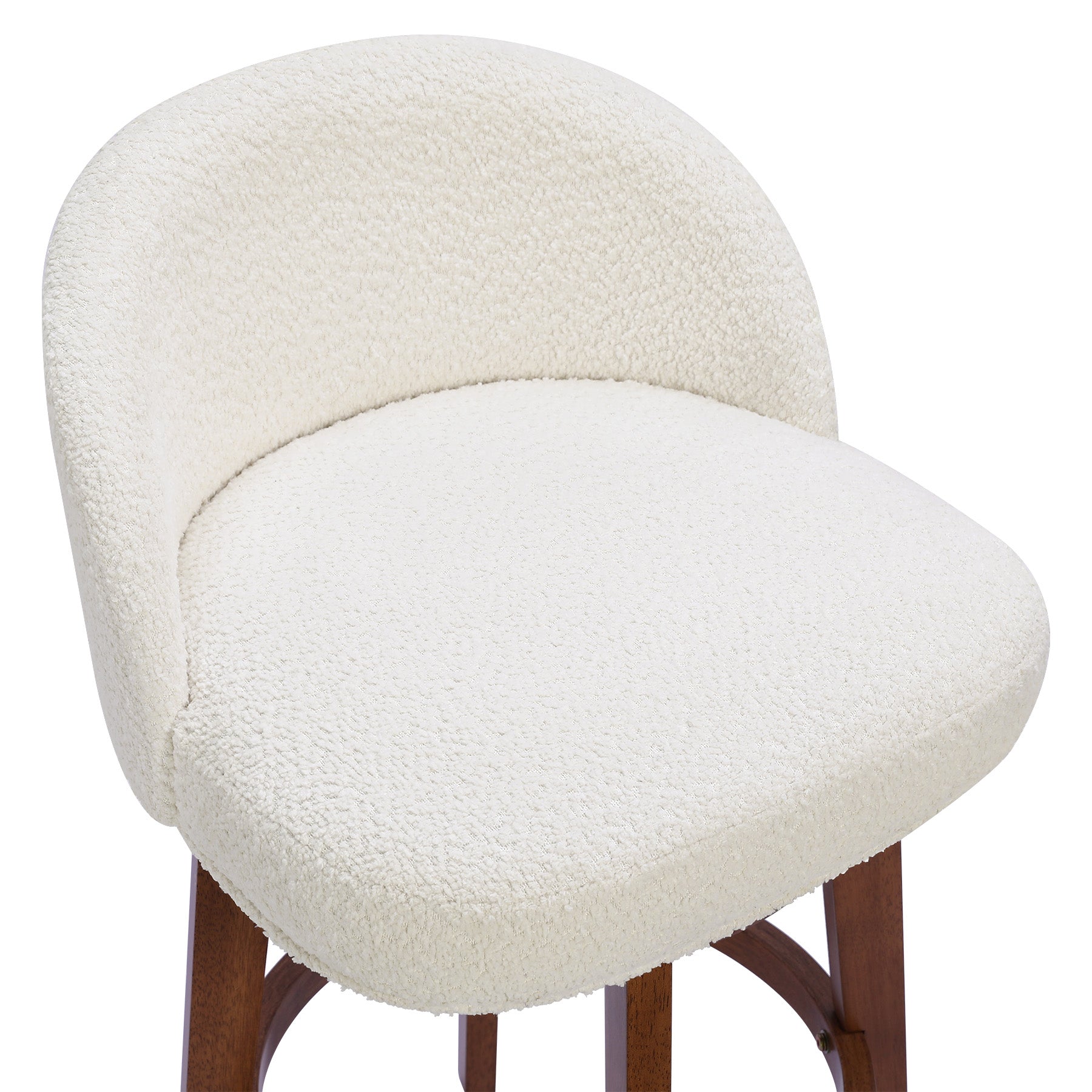 Modern Swivel Bar Stool #base-shape_Round Base #color_Monaco Cream