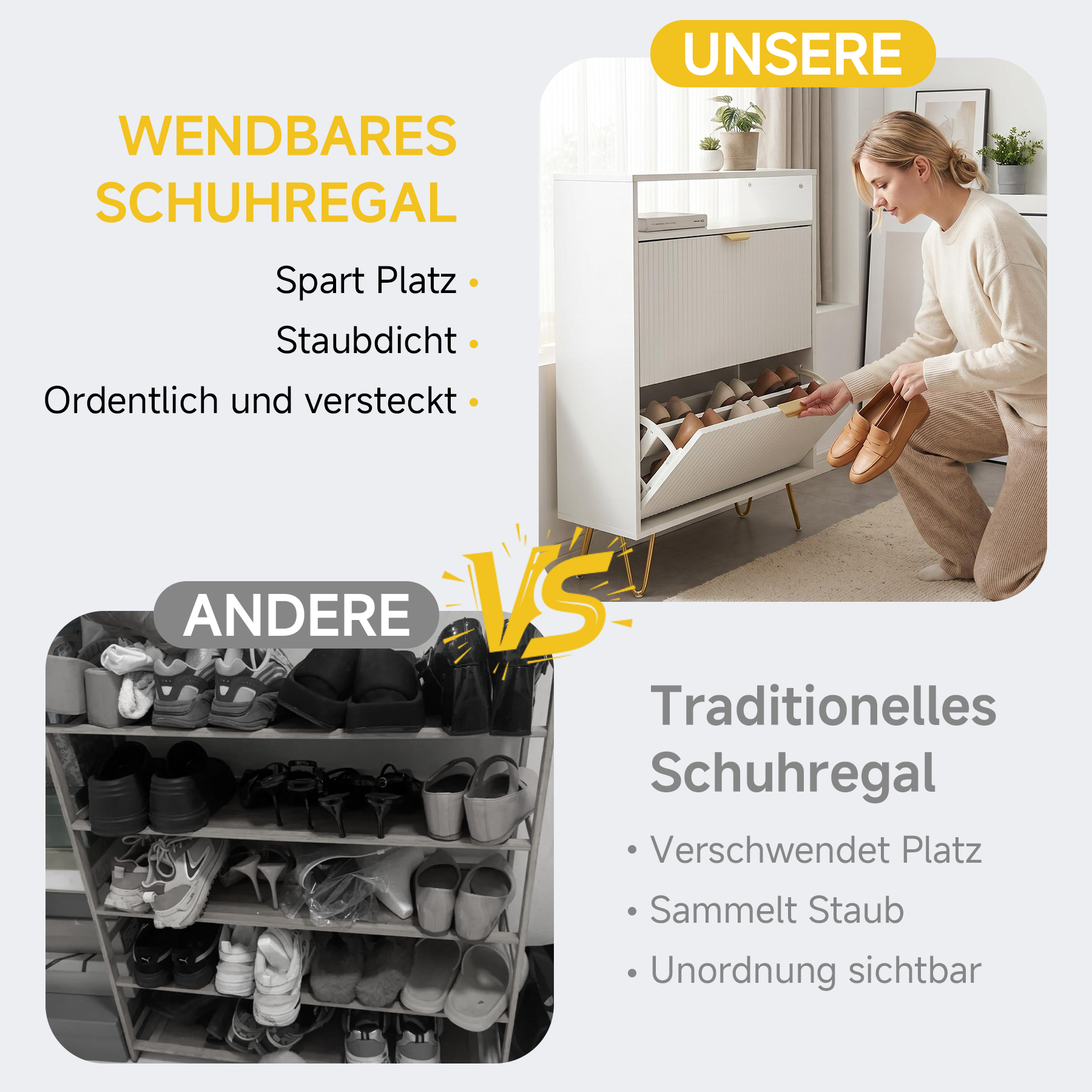 White Panel Shoe Cabinet