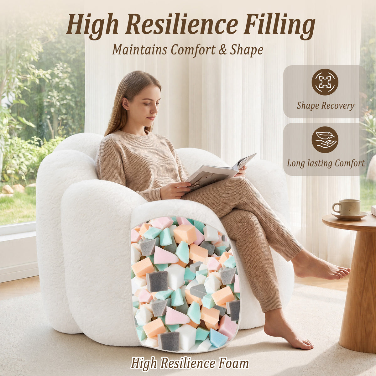 HomeMiYN Flower Shaped Bean Bag Chair for Adults