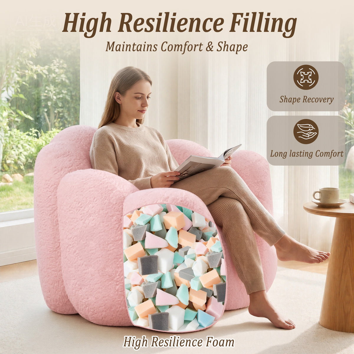 HomeMiYN Flower Shaped Bean Bag Chair for Adults