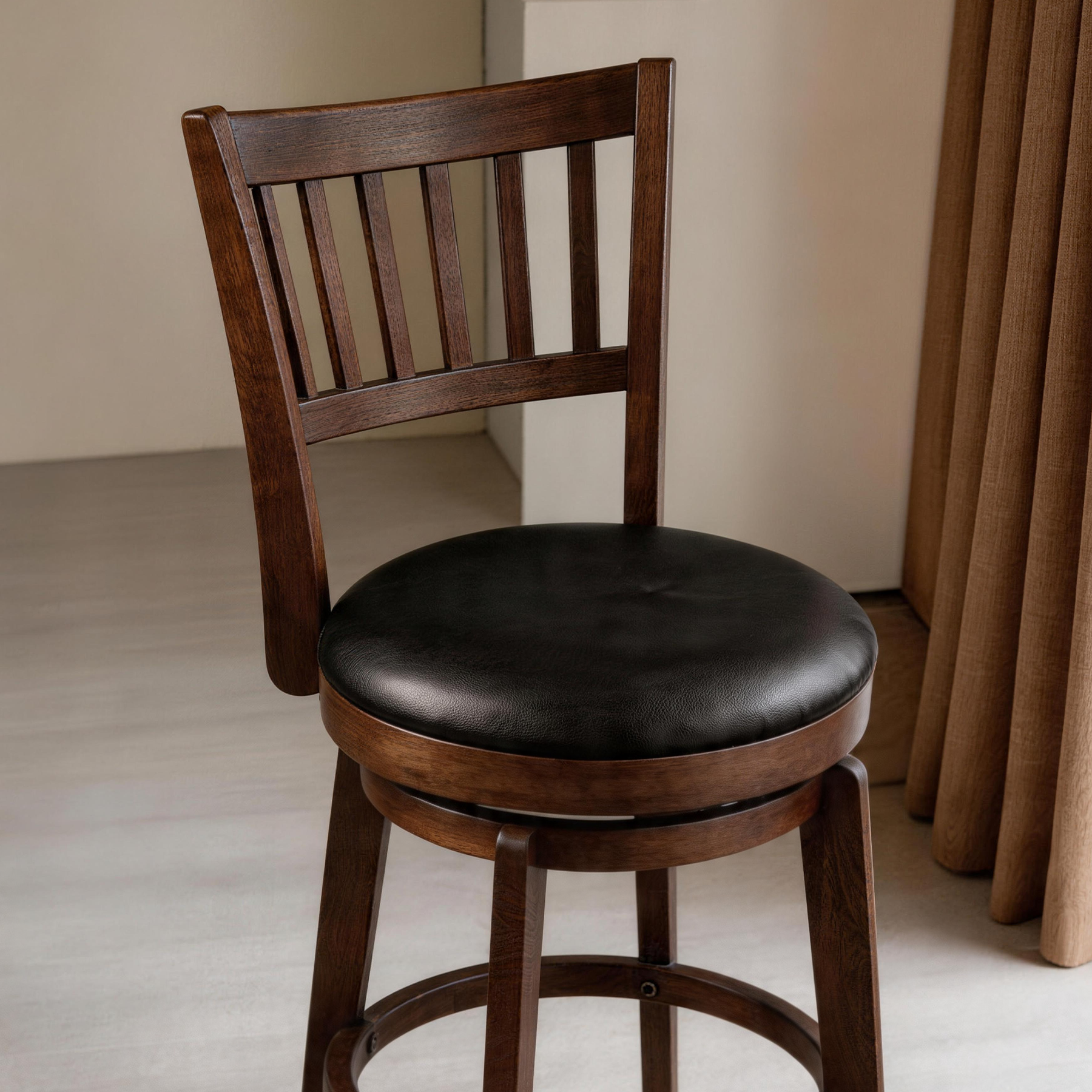 Austen 2 Set of Swivel Bar Stool with Padded Back & Seat – Mid-Century Modern Counter Height Chair