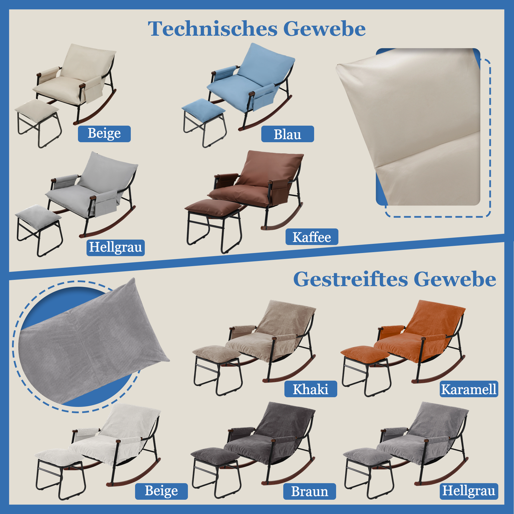 Wooden Armrest with Footstool