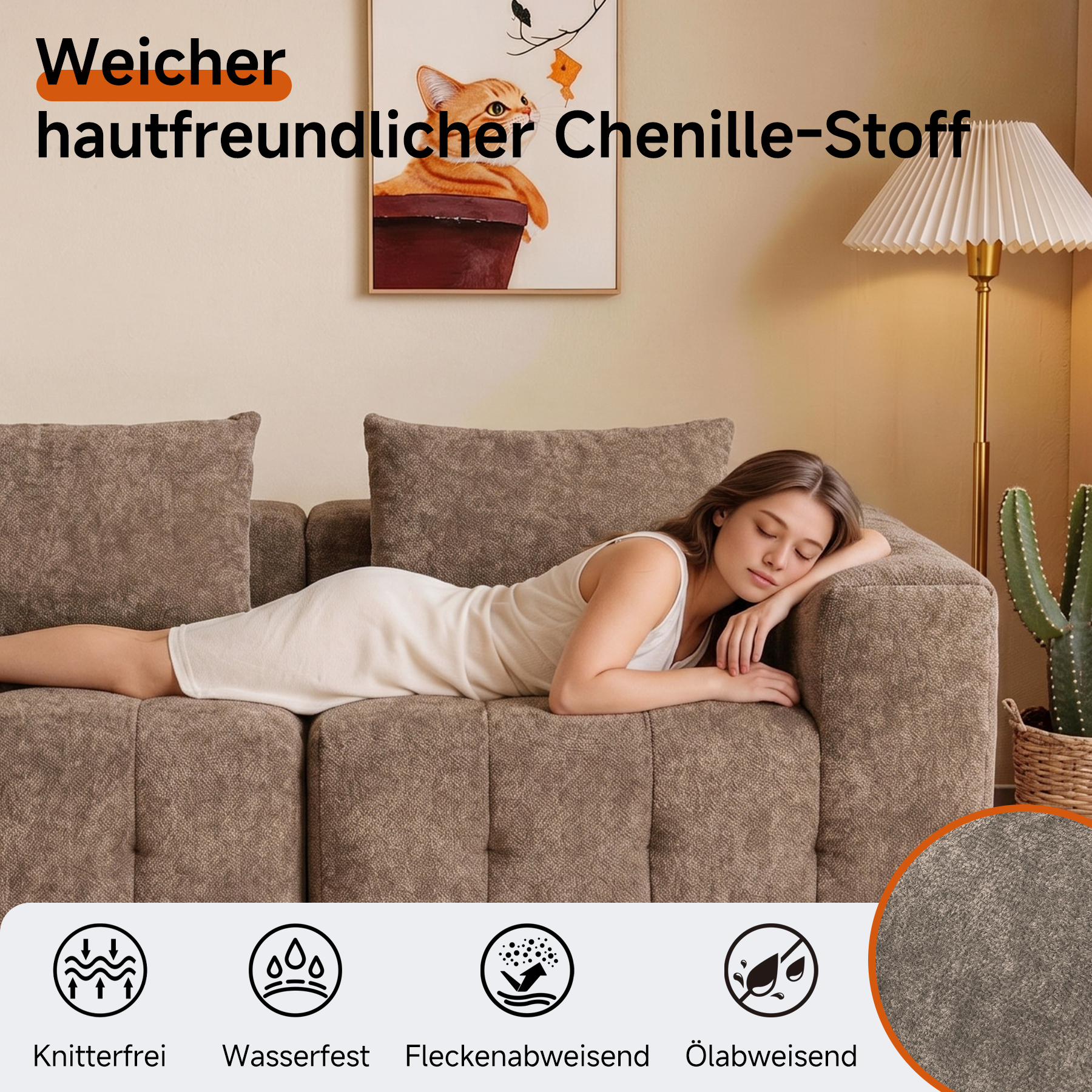 2er Boneless Sofa, Modular Sofa aus Chenille, Ohne Montage | Cloud Couch, Komprimiertes Sofa, hochelastisch, frei kombinierbares Wohnzimmer Sofa bis 240 kg