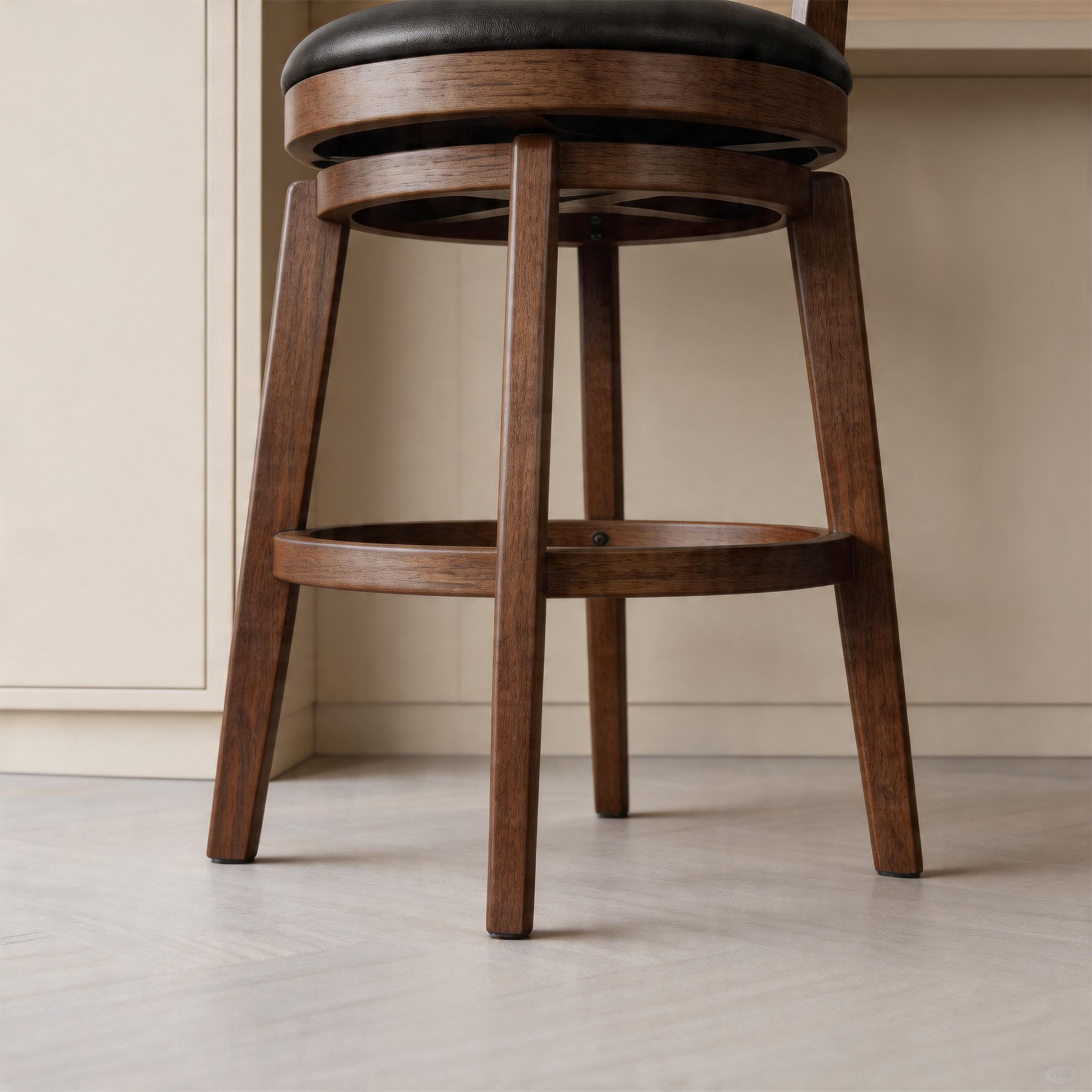 Austen 2 Set of Swivel Bar Stool with Padded Back & Seat – Mid-Century Modern Counter Height Chair