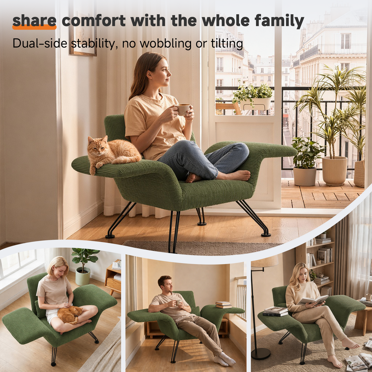 HomeMiYN Striped Multi-Functional Folding Sofa Bed with Cushion