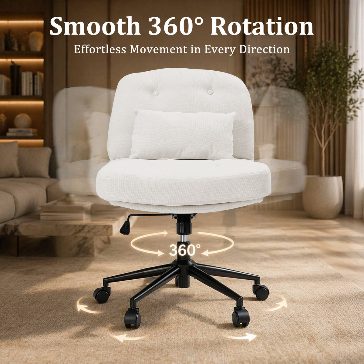 HomeMiYN Adjustable Armless Office Chair, Swivel Back Design