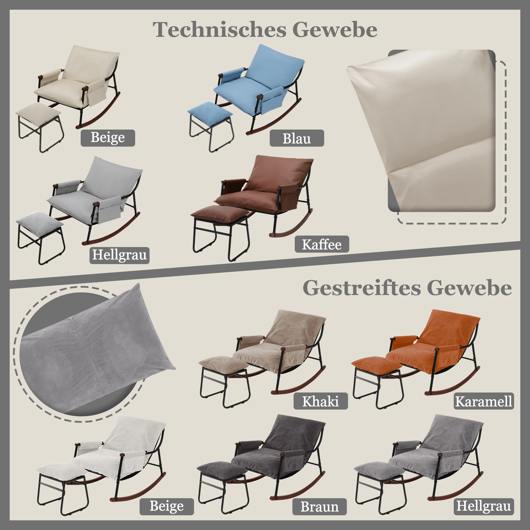Wooden Armrest with Footstool