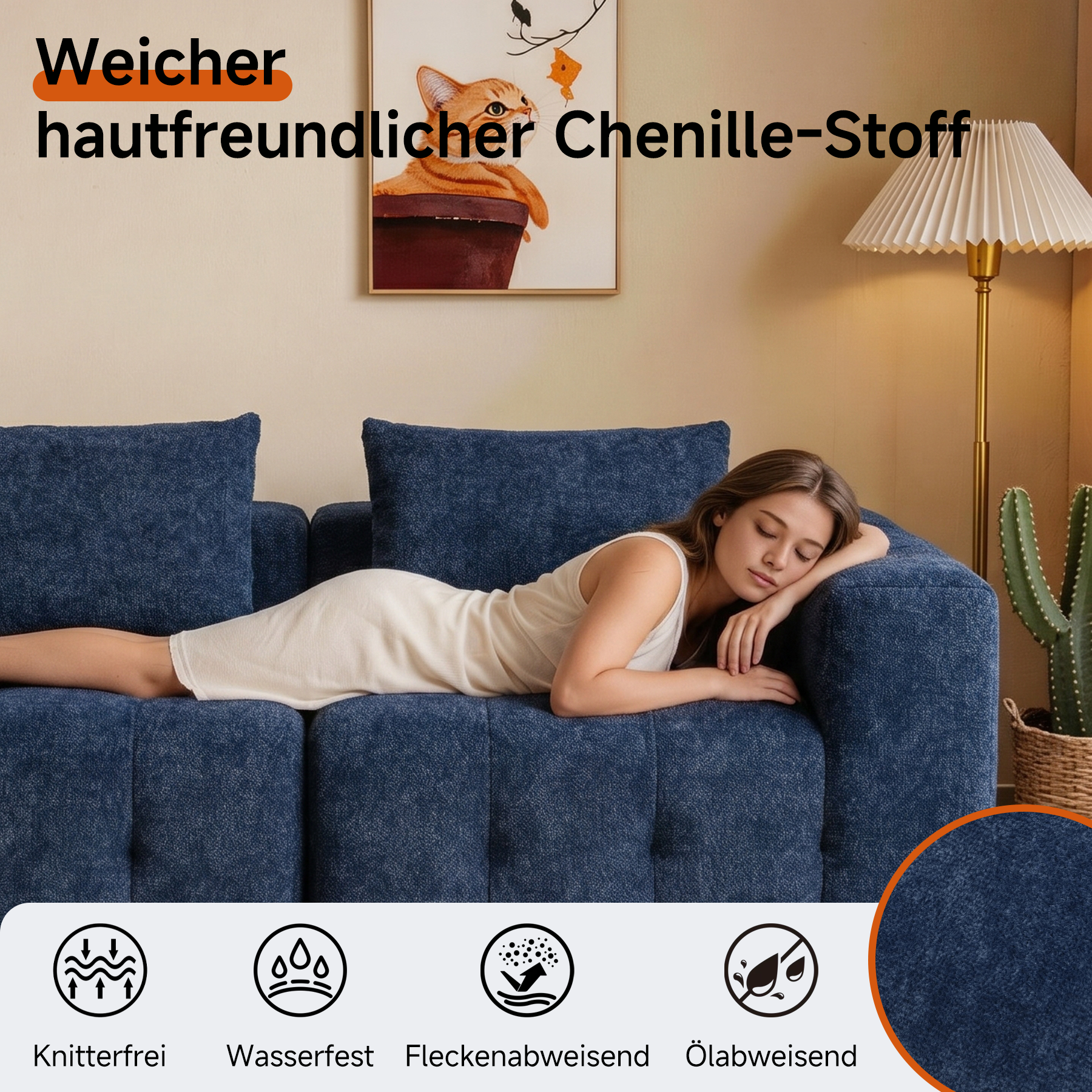 2er Boneless Sofa, Modular Sofa aus Chenille, Ohne Montage | Cloud Couch, Komprimiertes Sofa, hochelastisch, frei kombinierbares Wohnzimmer Sofa bis 240 kg