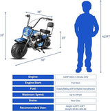 Oryxearth 98CC Gas Powered Mini Dirt Bike - Up to 24 MPH, 185 LBS Capacity