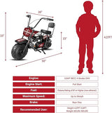 Oryxearth 98CC Gas Powered Mini Dirt Bike - Up to 24 MPH, 185 LBS Capacity