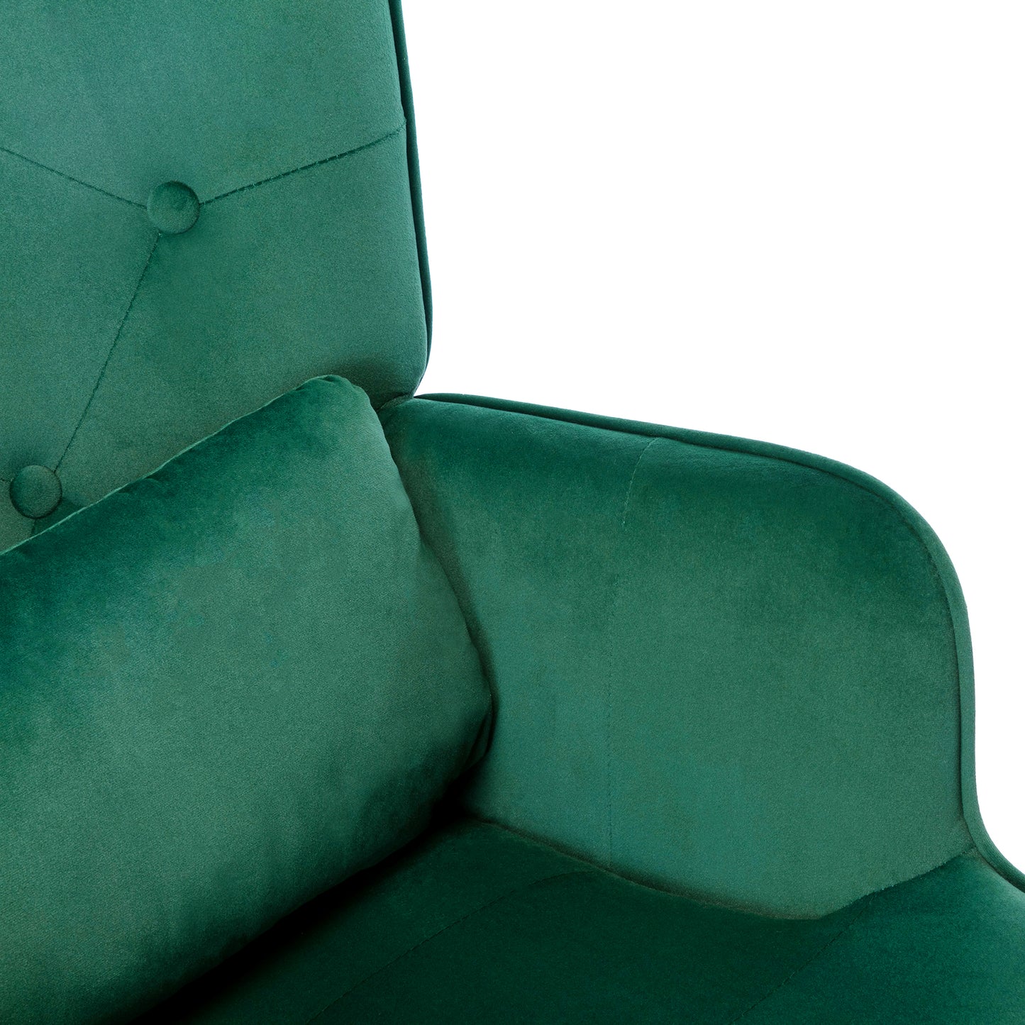 HomeMiYN Velvet Single Rocking Chair Dark Green Upholstered Accent Chair