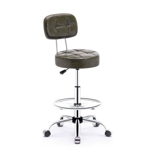 HomeMiYN PU Lightweight Office Bar Stool with Foot Ring