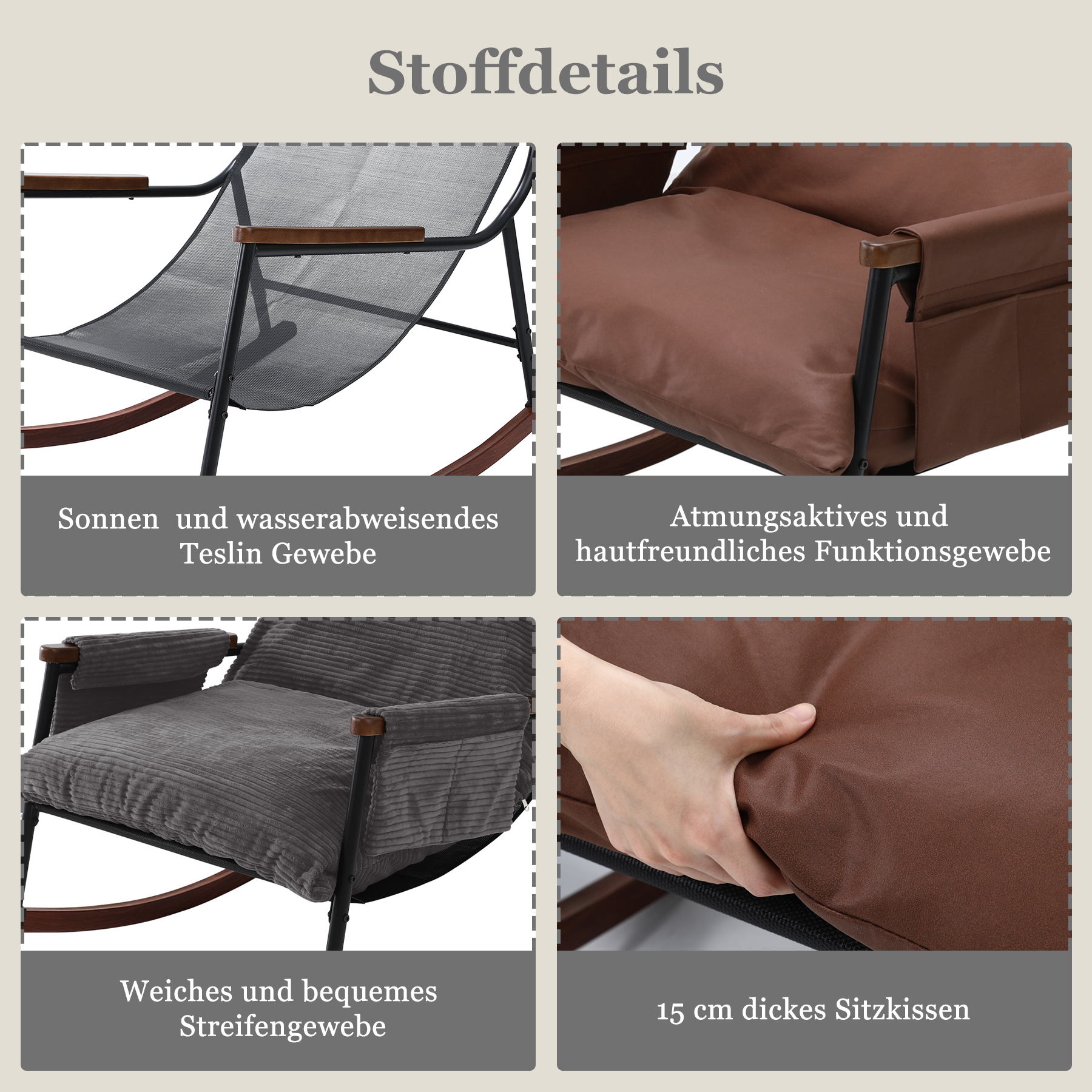Wooden Armrest with Footstool
