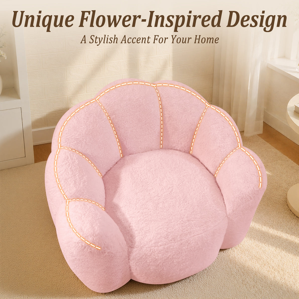 HomeMiYN Plush Bean Bag Chair with Stool for Living Room and Bedroom